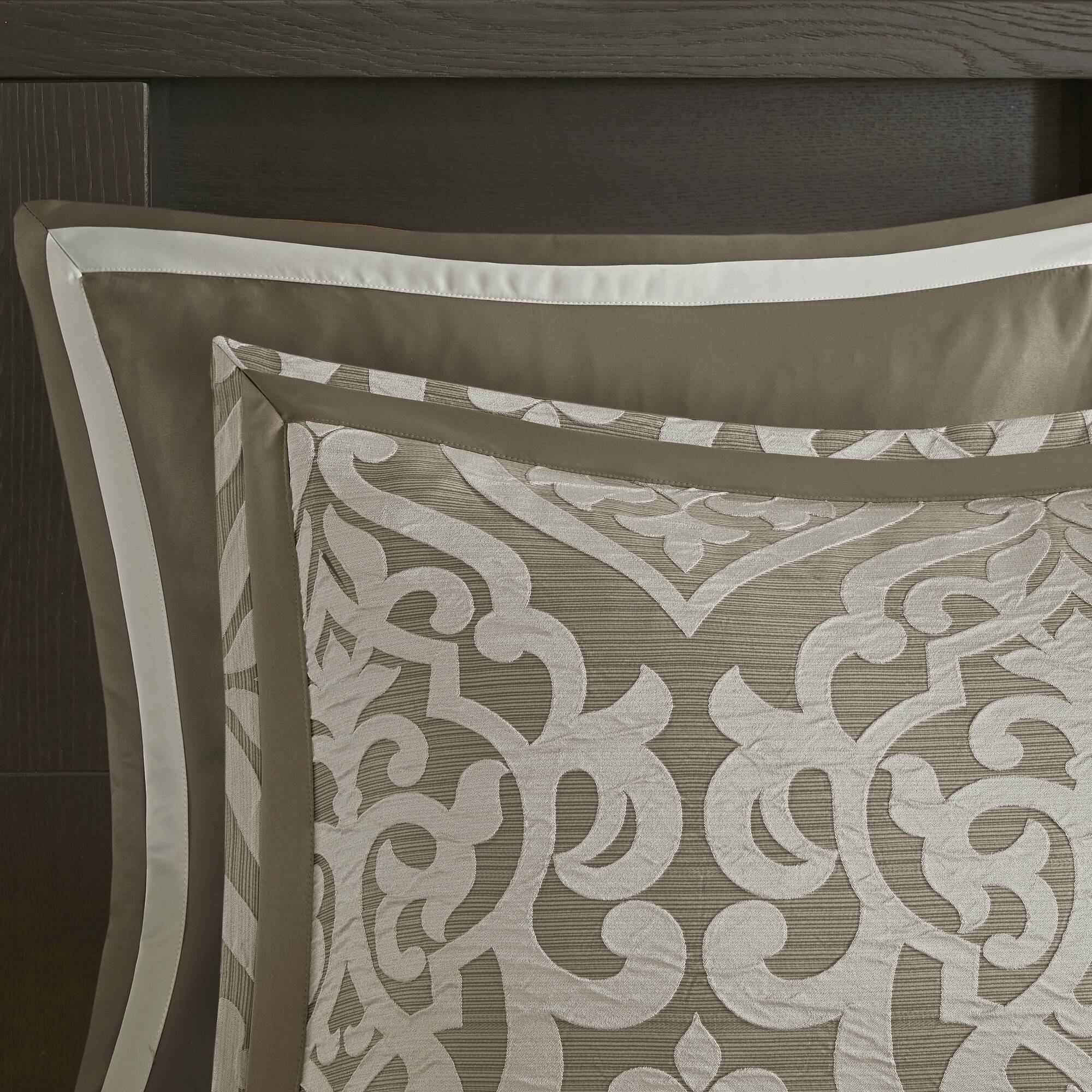 Odette - King 8 Piece Comforter Set - Tan