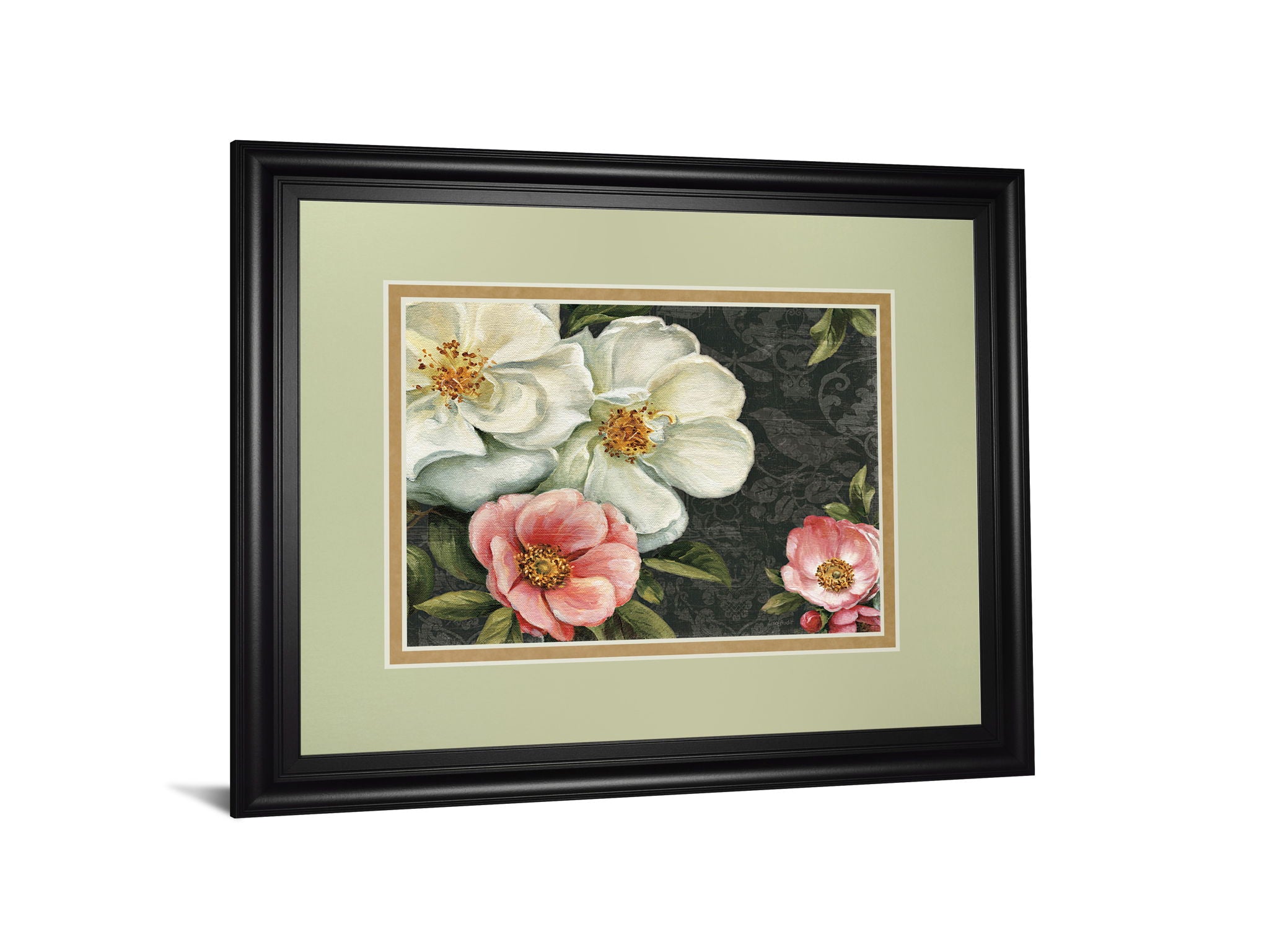 Floral Damask I By Lisa Audit - Framed Print Wall Art - Beige