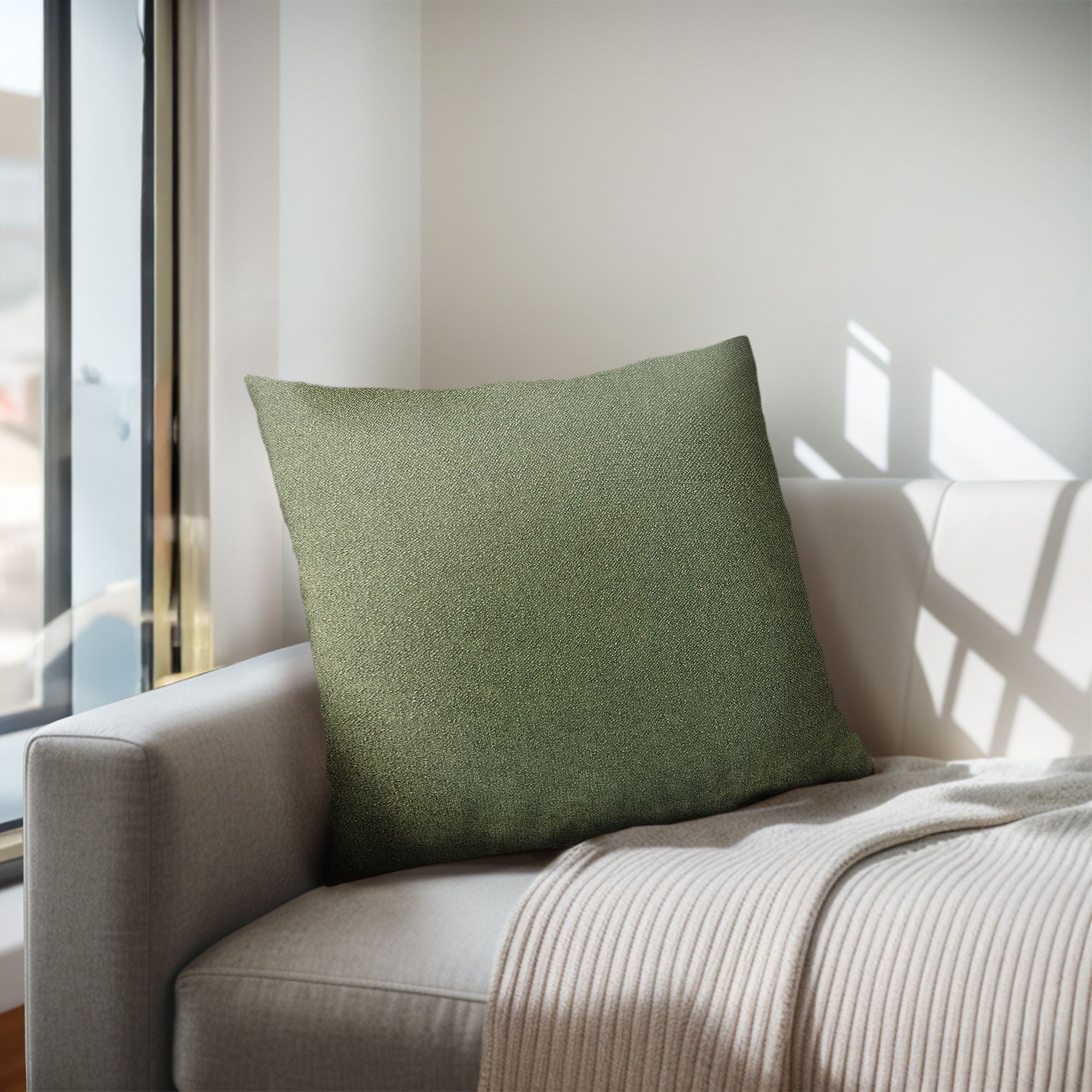 Monte - Solid Square Pillow - Green