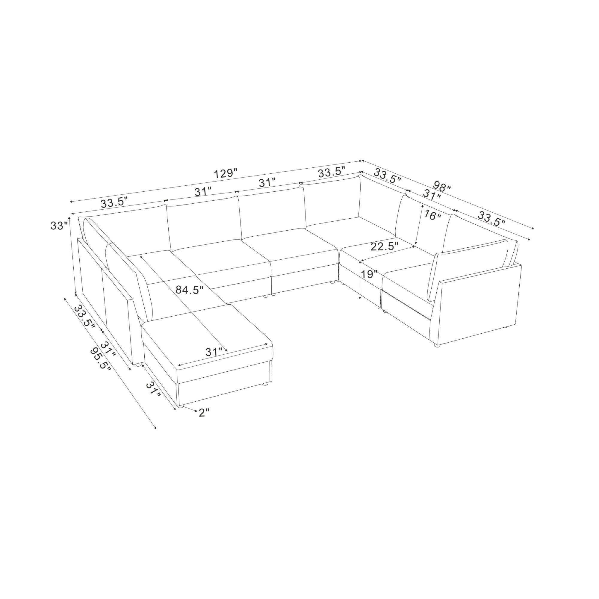 Modular Sectional With Custom Configuration