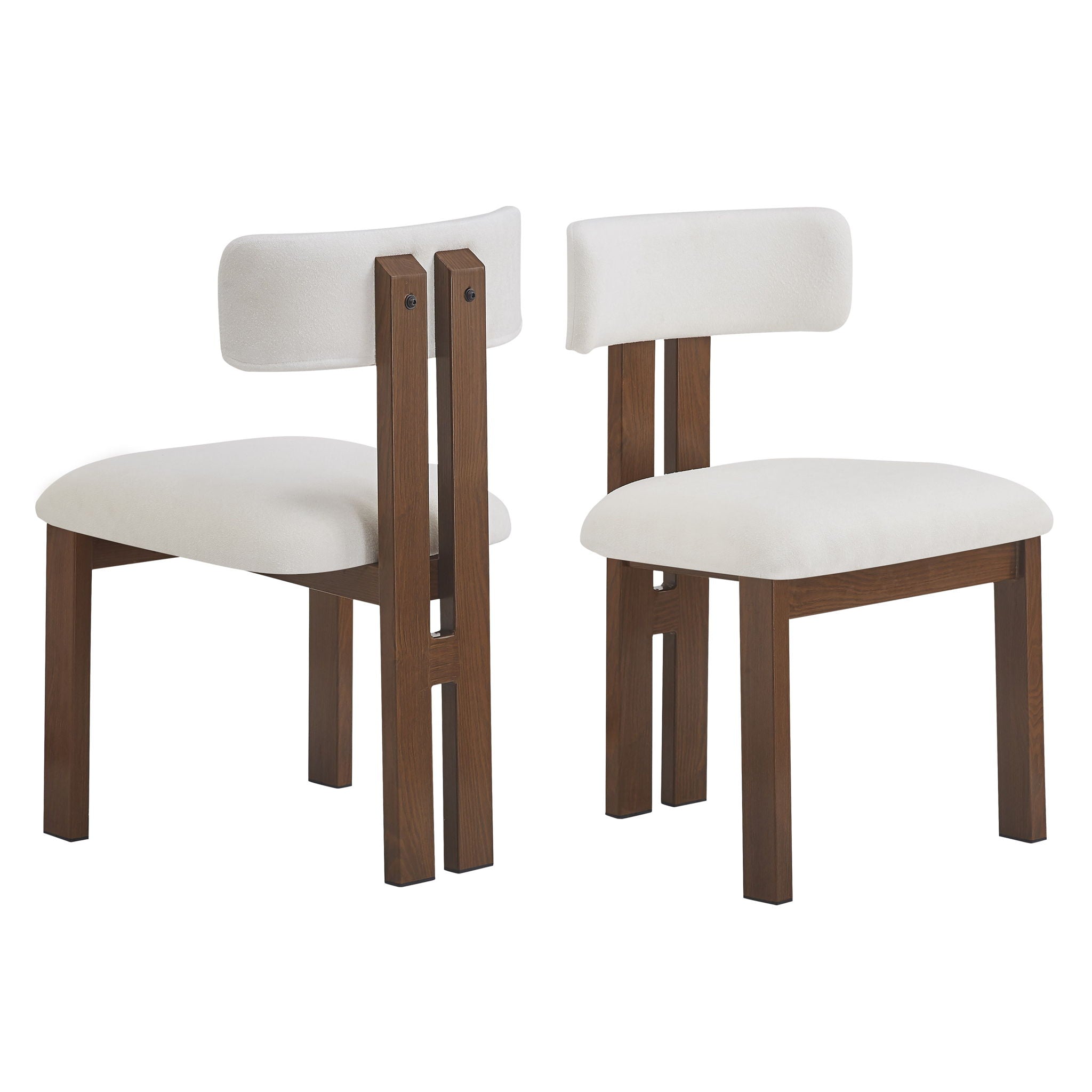 Modern Upholstered Armless Dining Chairs With Metal Legs