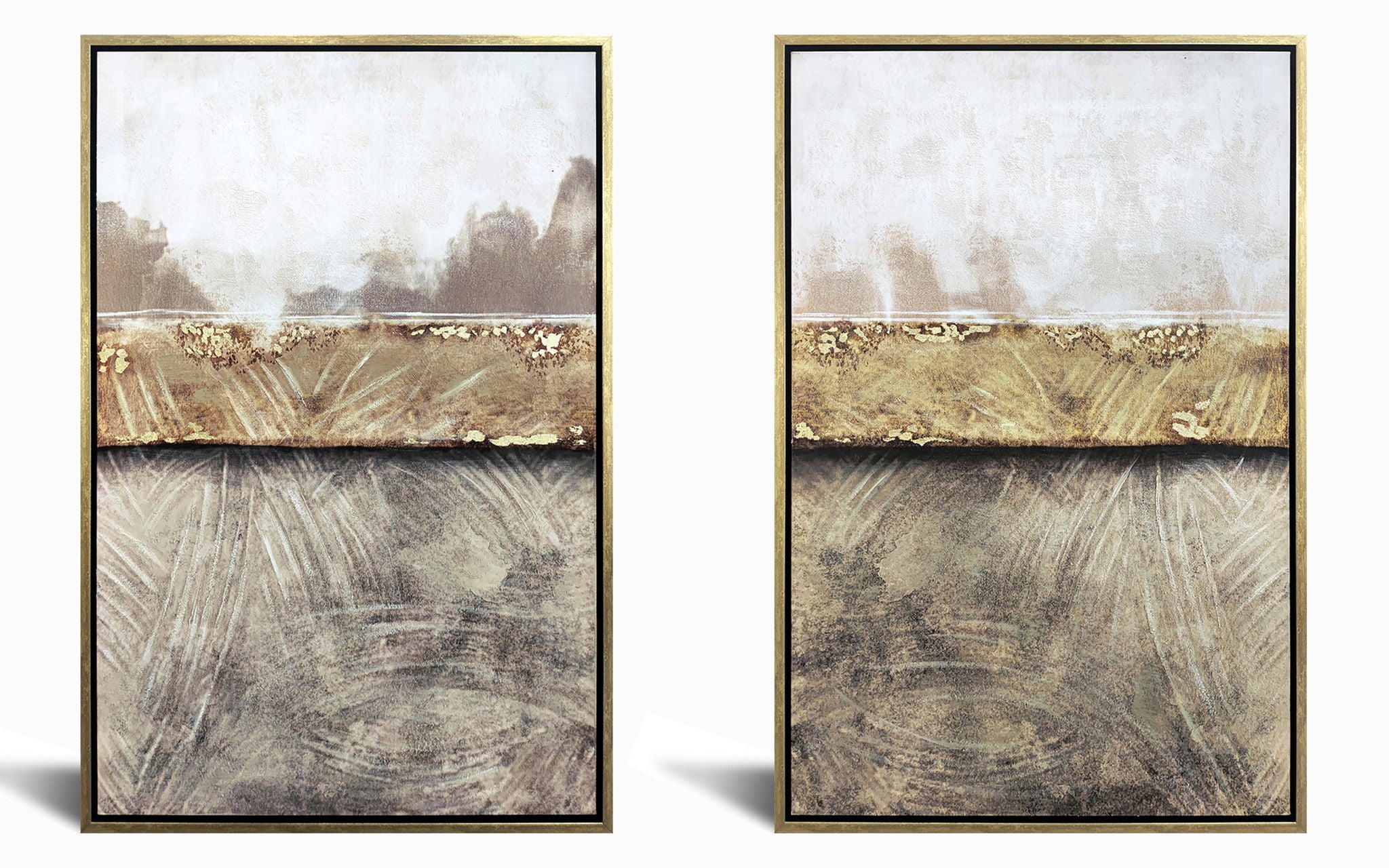 Hand Painted Textured Canvas (Set of 2) - Dark Gray
