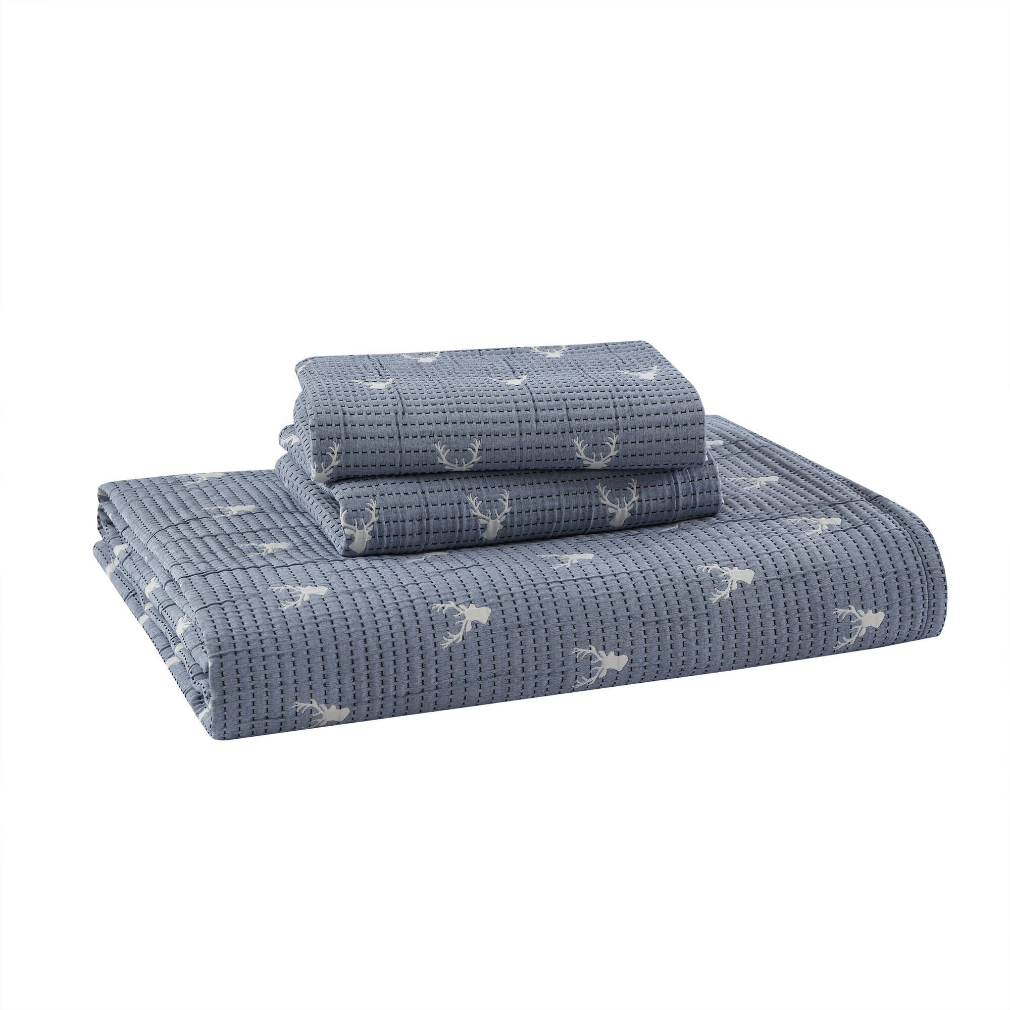 Keystone - King/California King Coverlet Set - Blue
