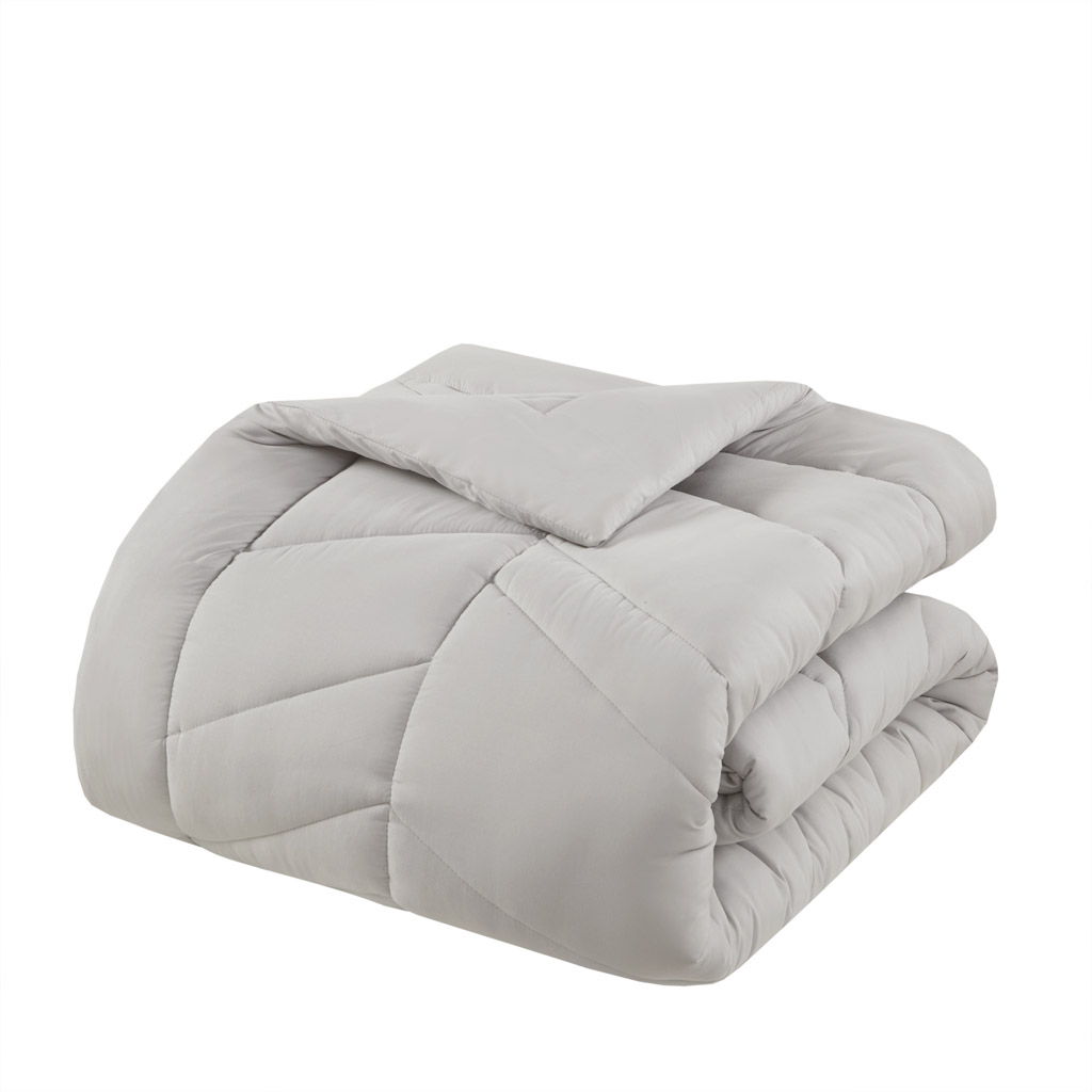 Remy - Quilted Chevron Twin Comforter Set - Gray