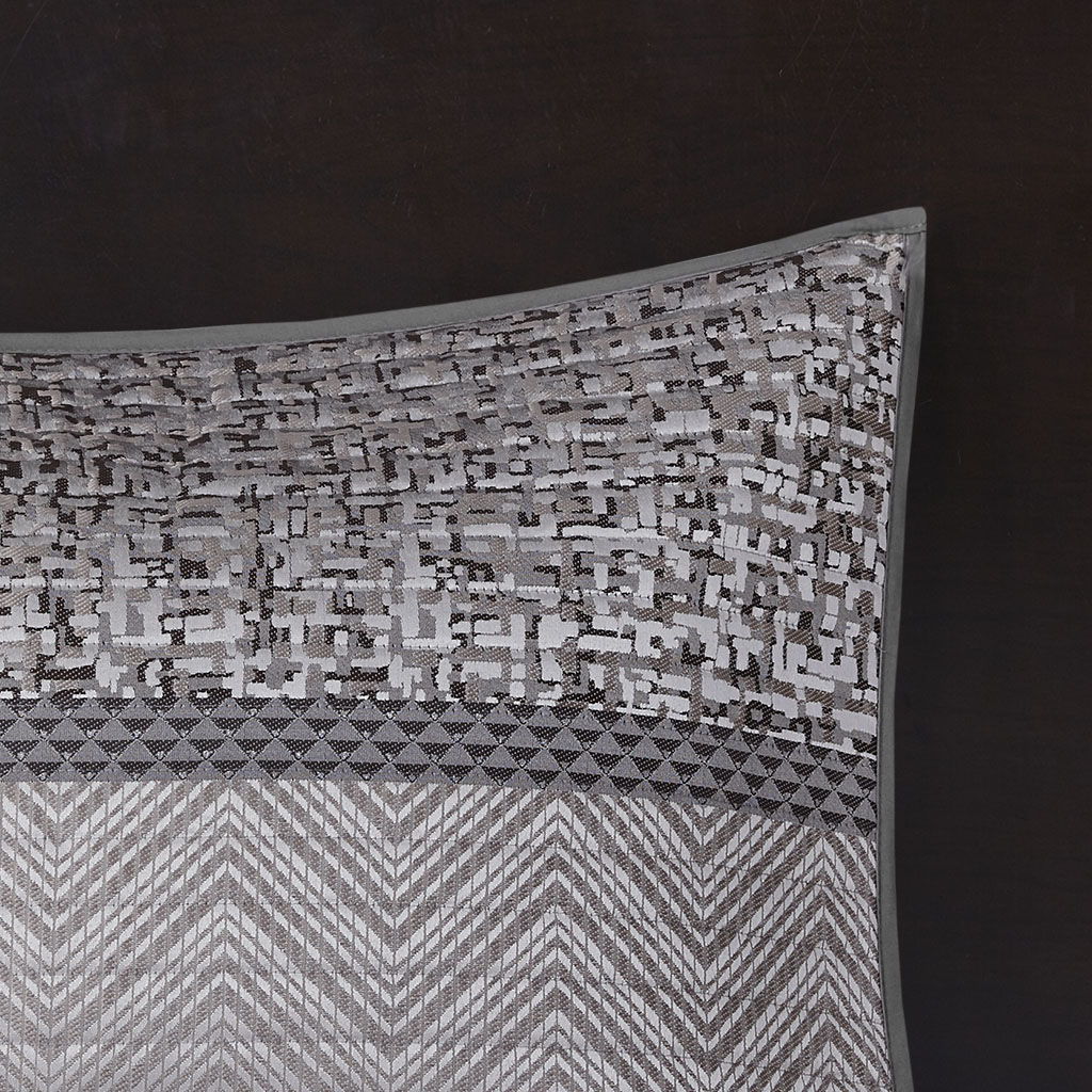 Rhapsody - 6 Piece Reversible Coverlet Set - Gray / Taupe