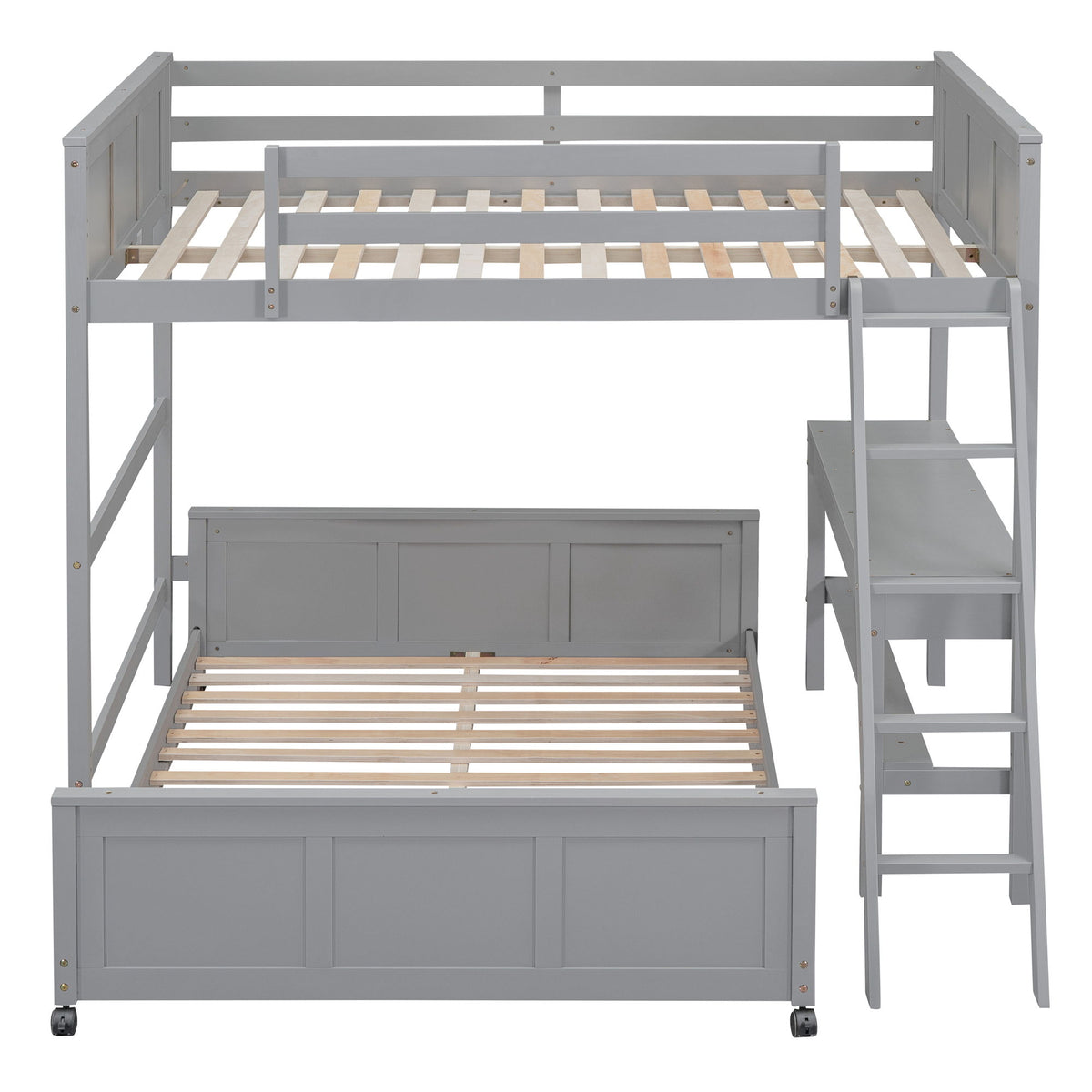 Full Over Full Bunk Bed With Desk