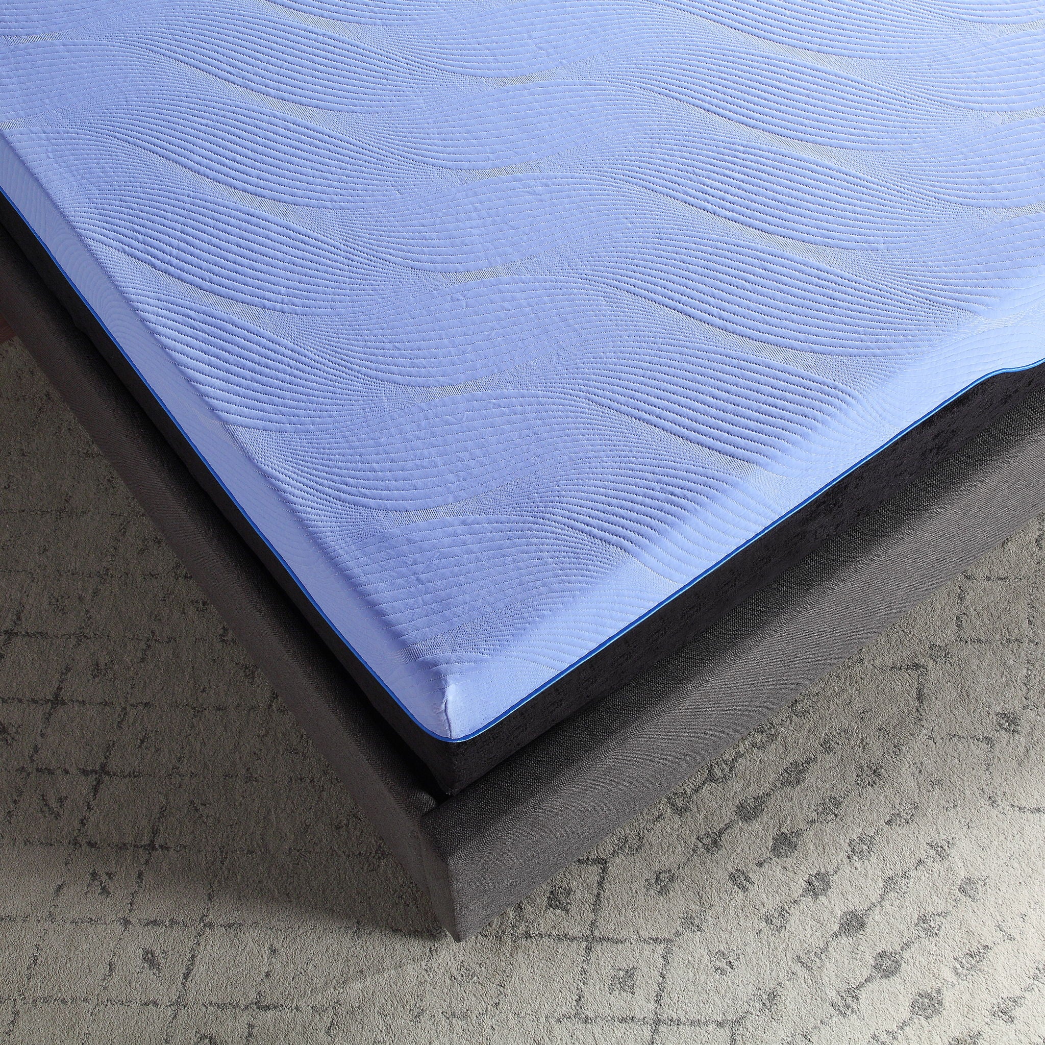 Refresh - 12" Flex Head Latex Foam Hybrid Mattress And Adjustable Base Bundle - Blue - King