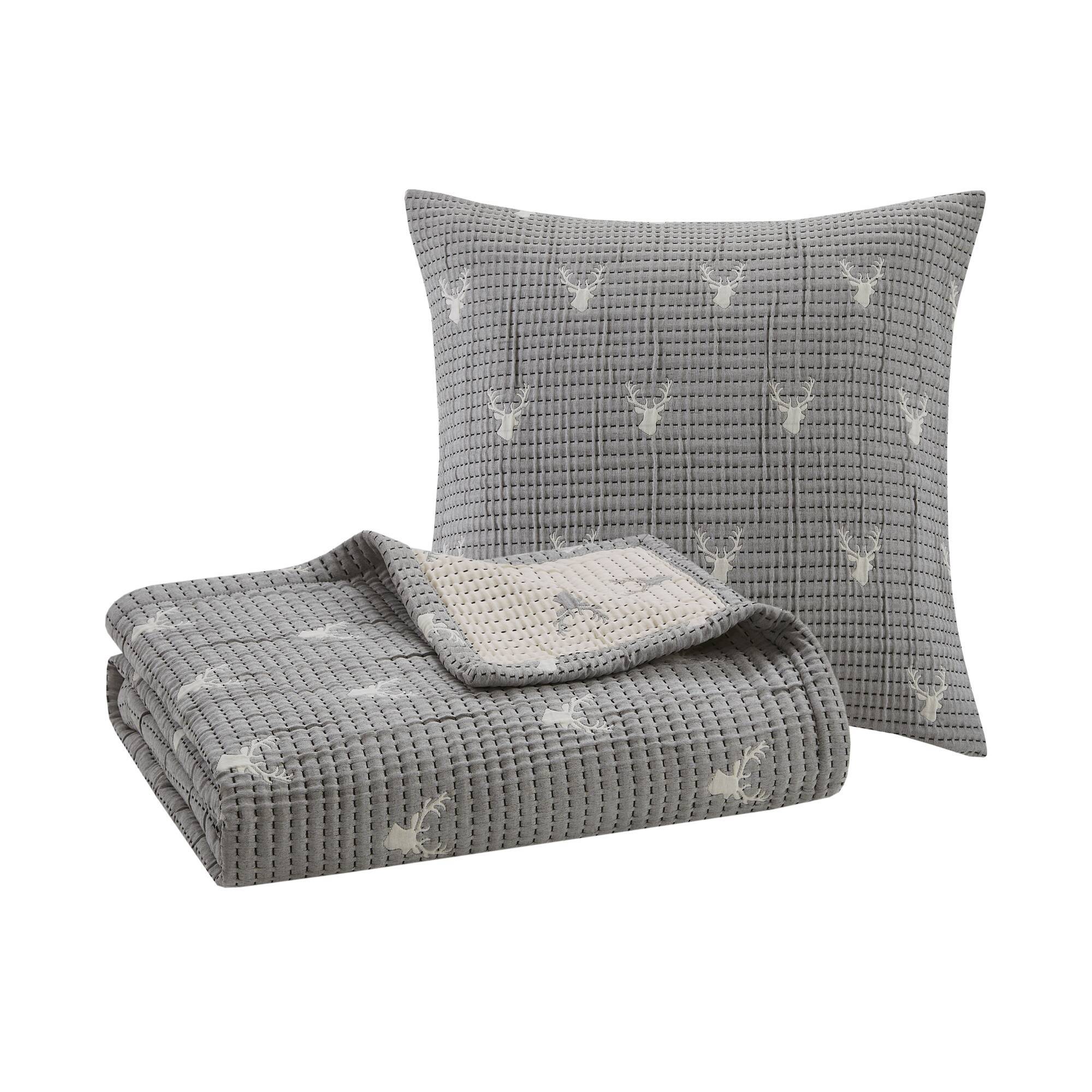 Keystone - Throw / Pillow Set - Gray