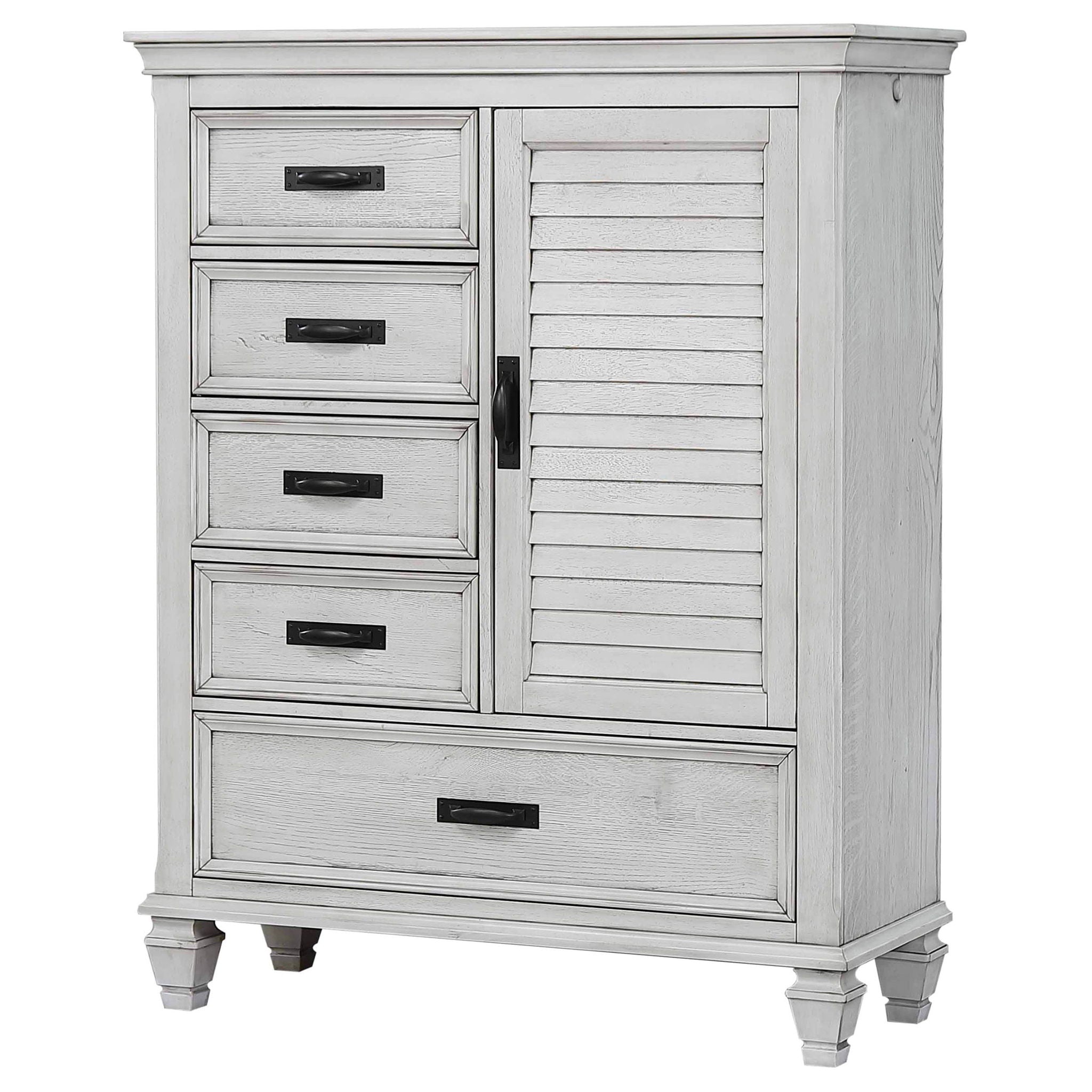 Lockeford - 5 Drawer Door Chest - White
