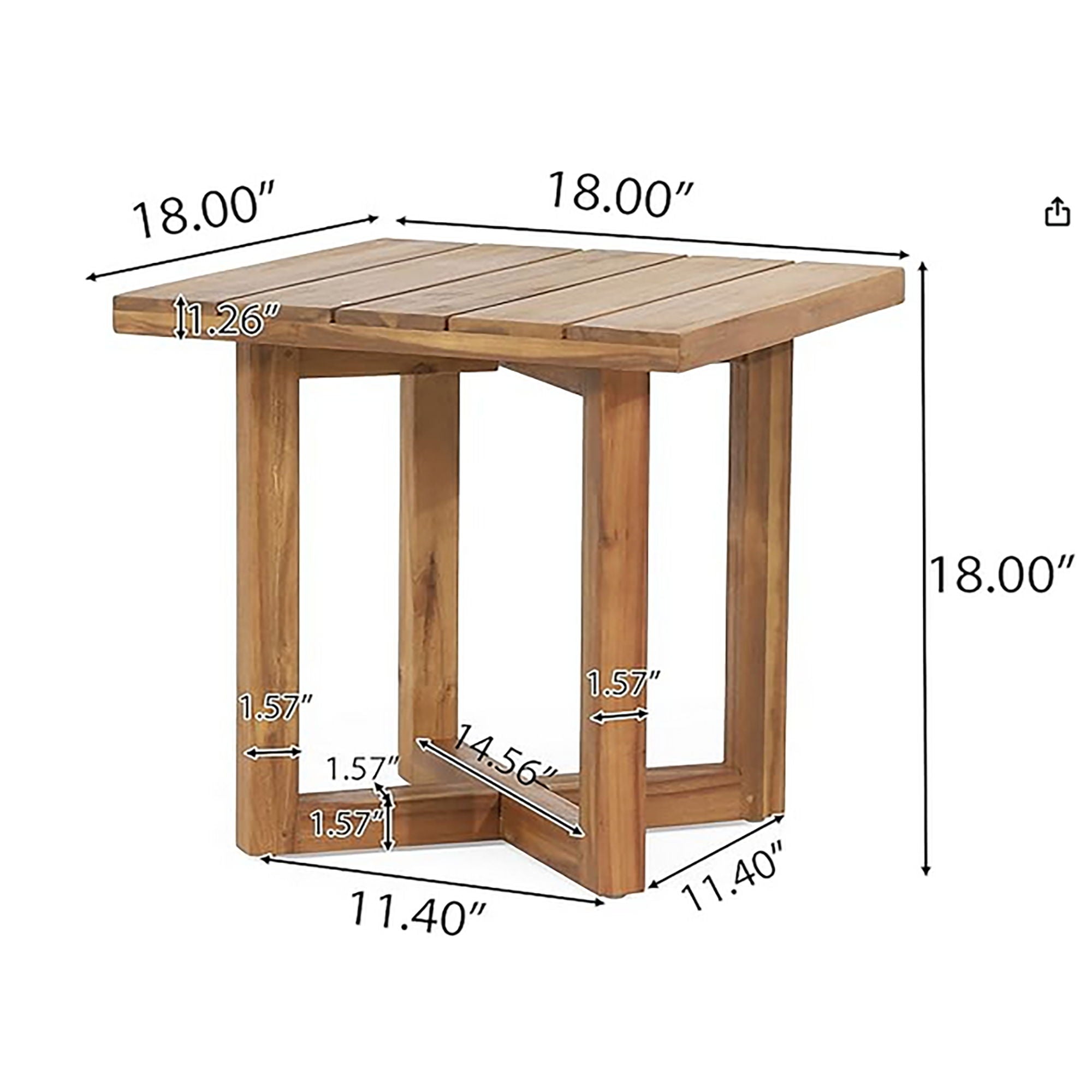 Ella - Square Side Table With Cross Stretcher Base