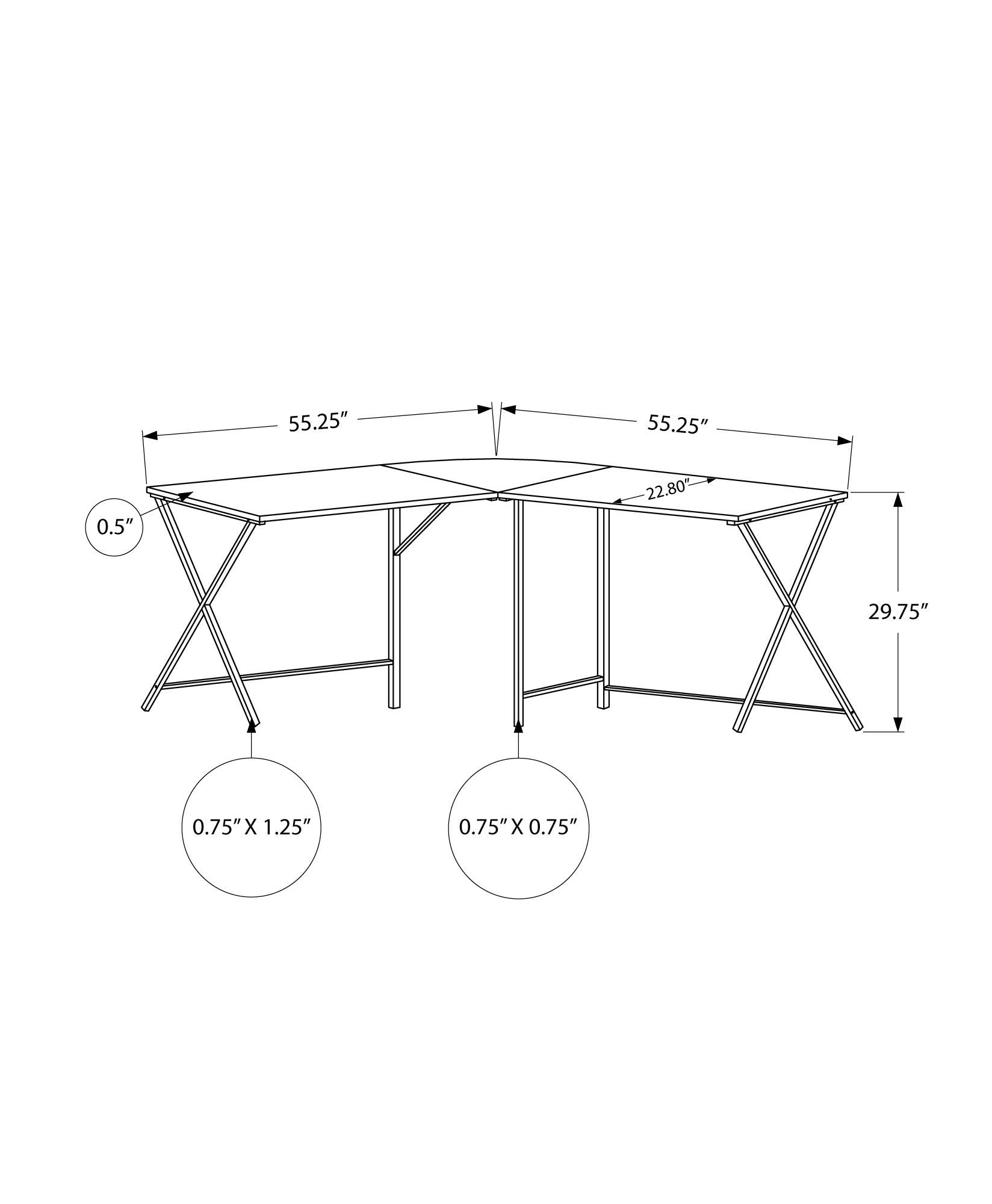 Computer Desk, Home Office, Corner, L Shape, Laptop, Contemporary / Modern