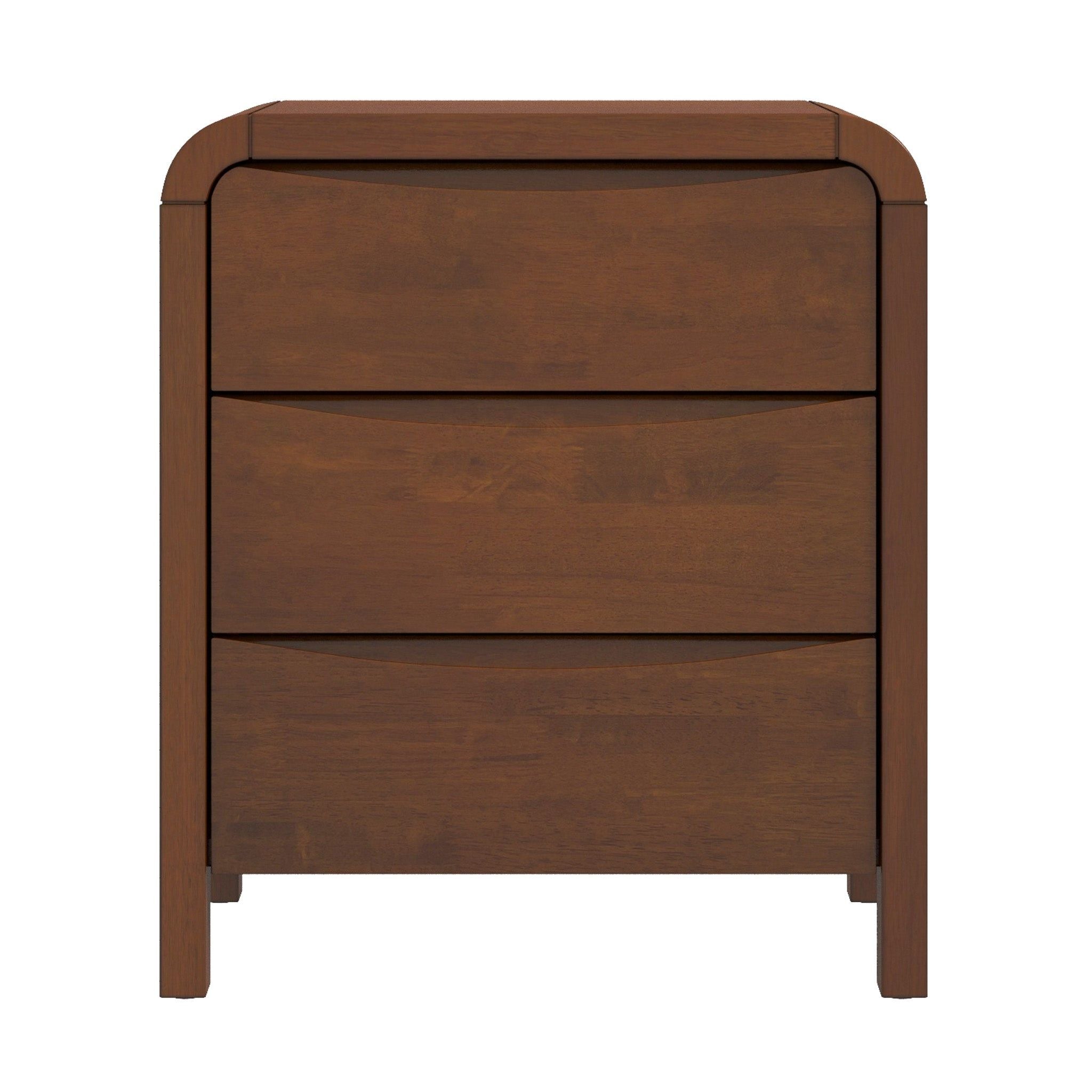 Lionel - Nightstand 3 Drawer Bed Side Table - Brown