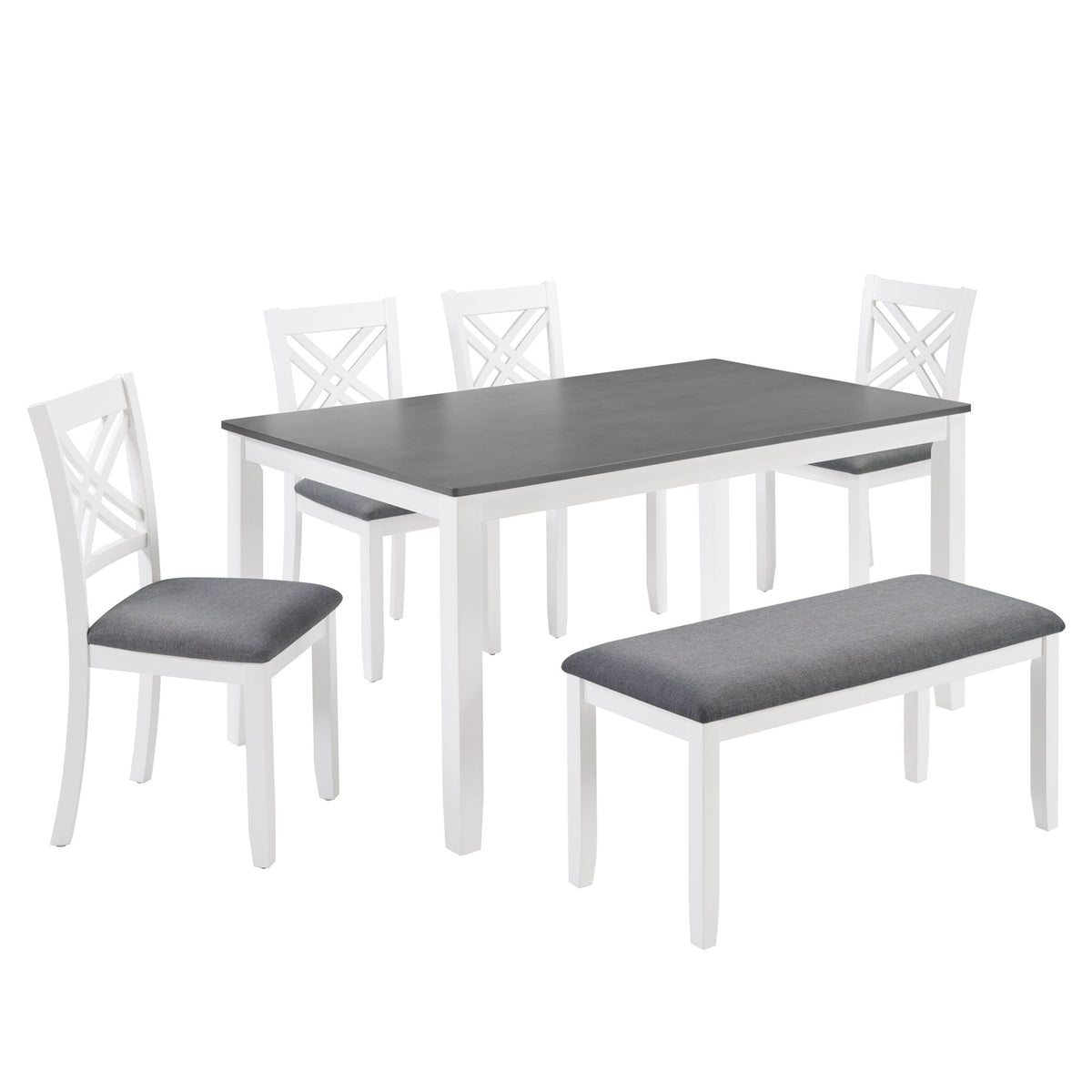 6 Piece Dining Table Set With Bench