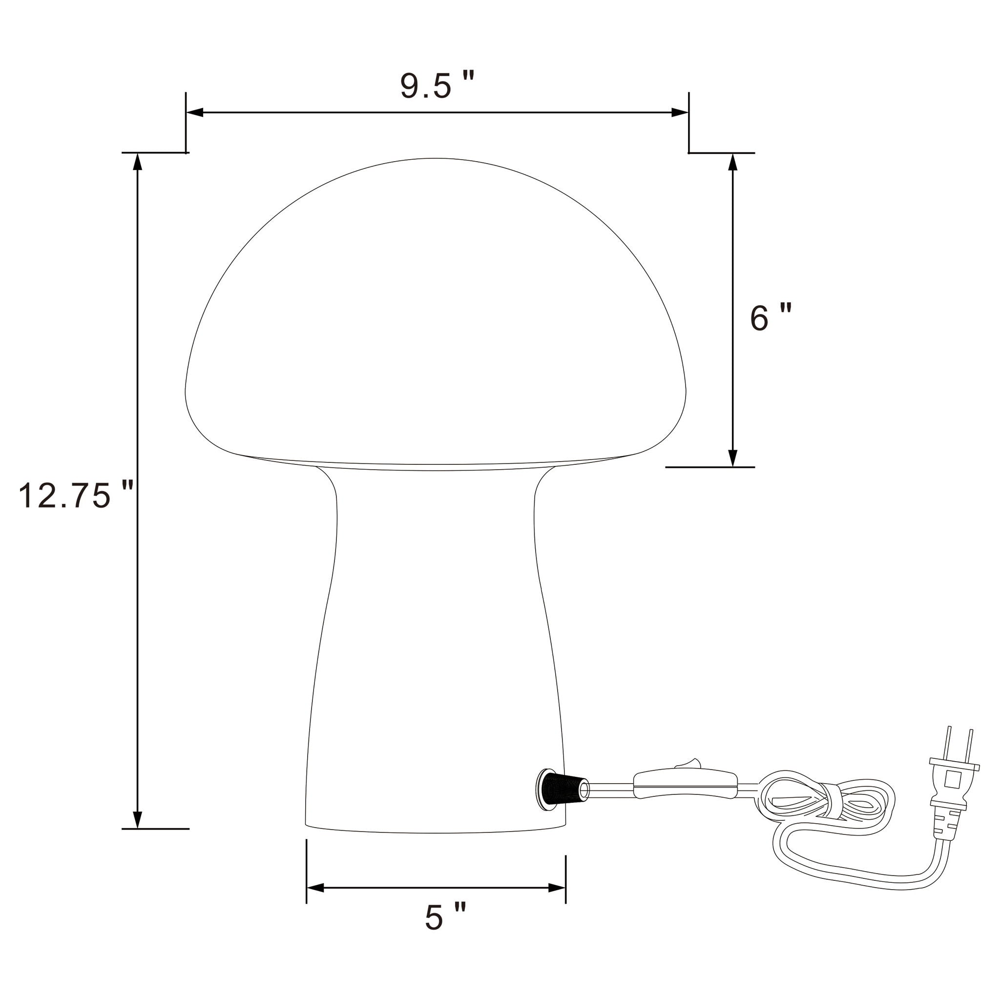Jonah - Mushroom Shaped Glass Table Lamp - White