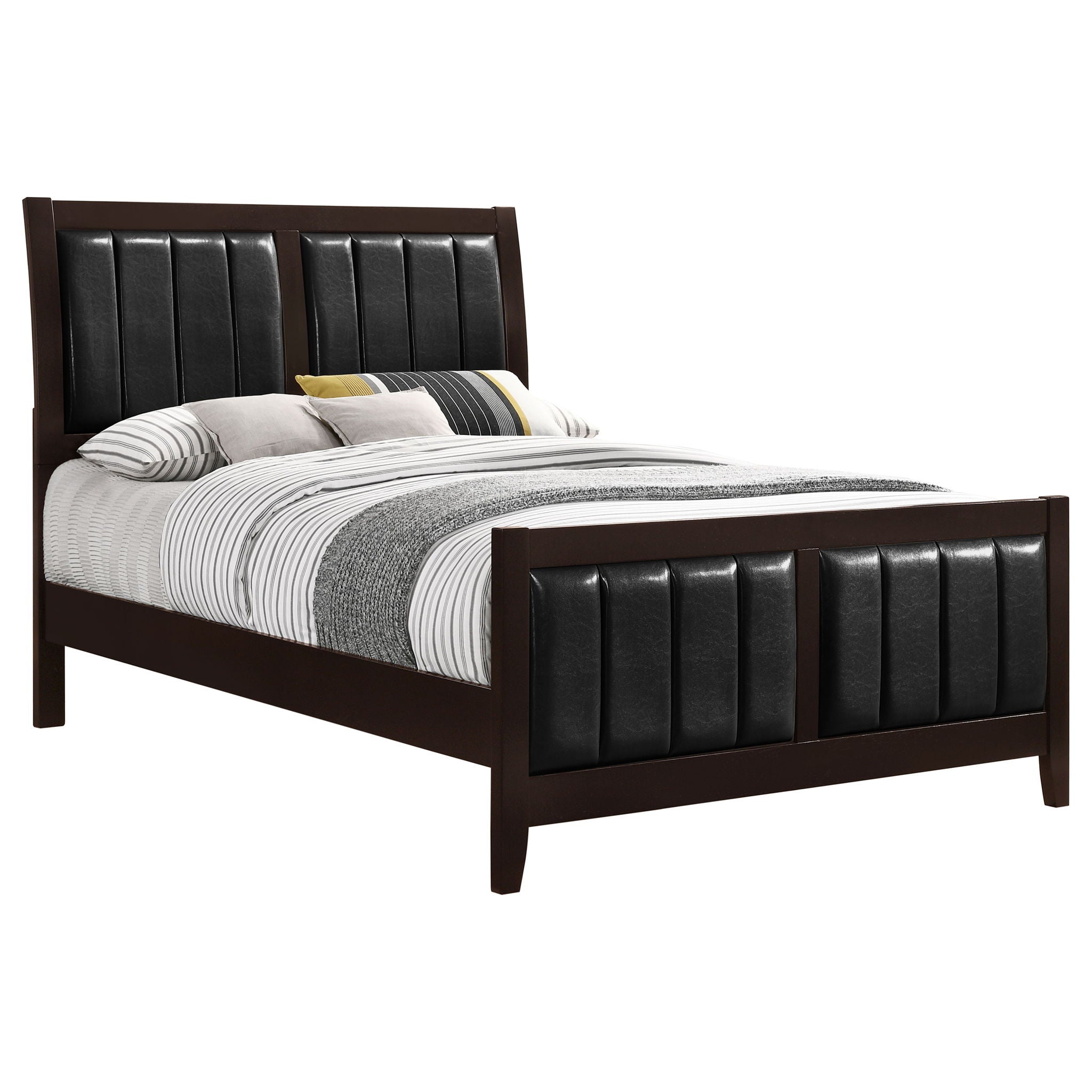 Upholstered Panel Bed With Headboard And Footboard
