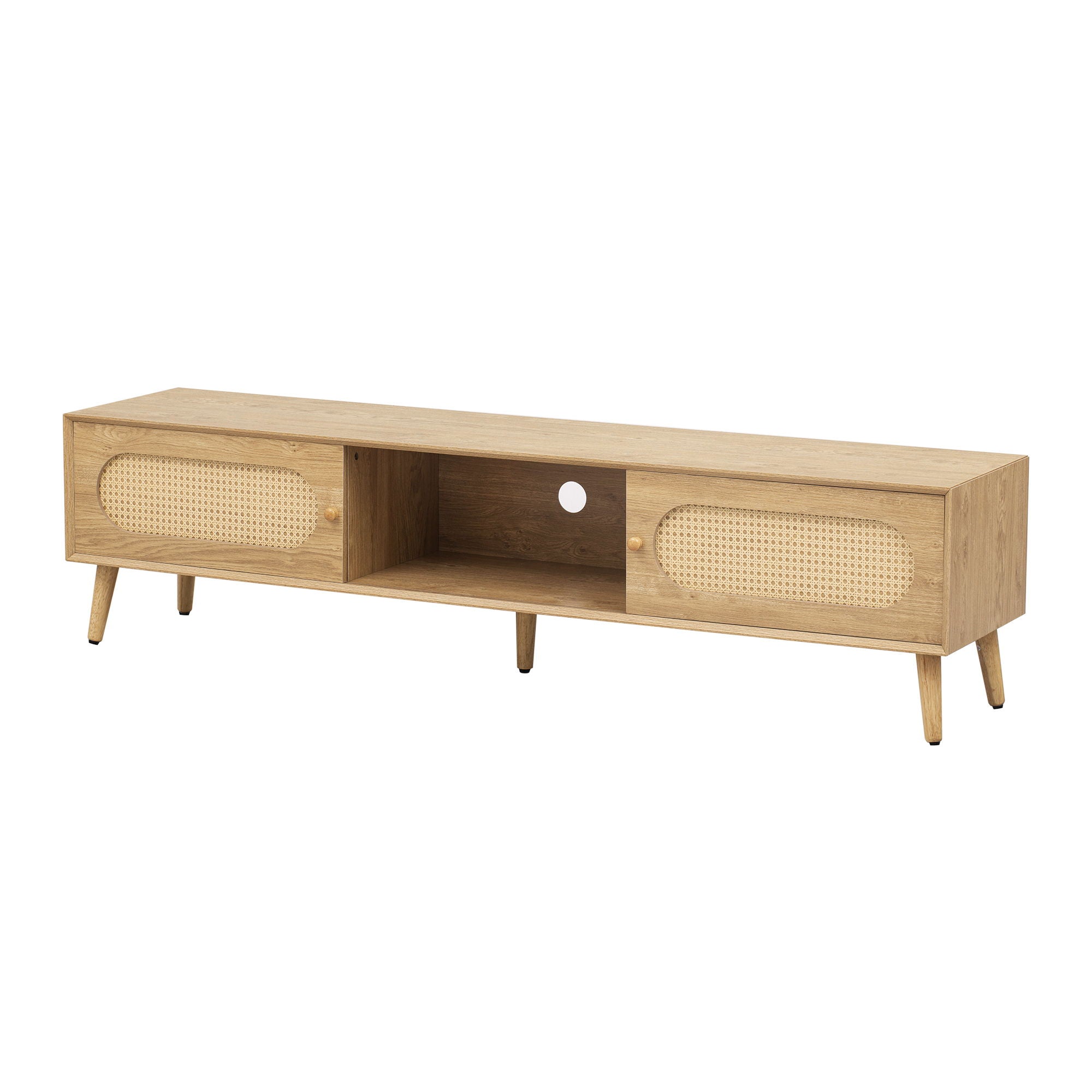 TV Stand For TVs Up To 80", Media Console, Cabinet - Natural