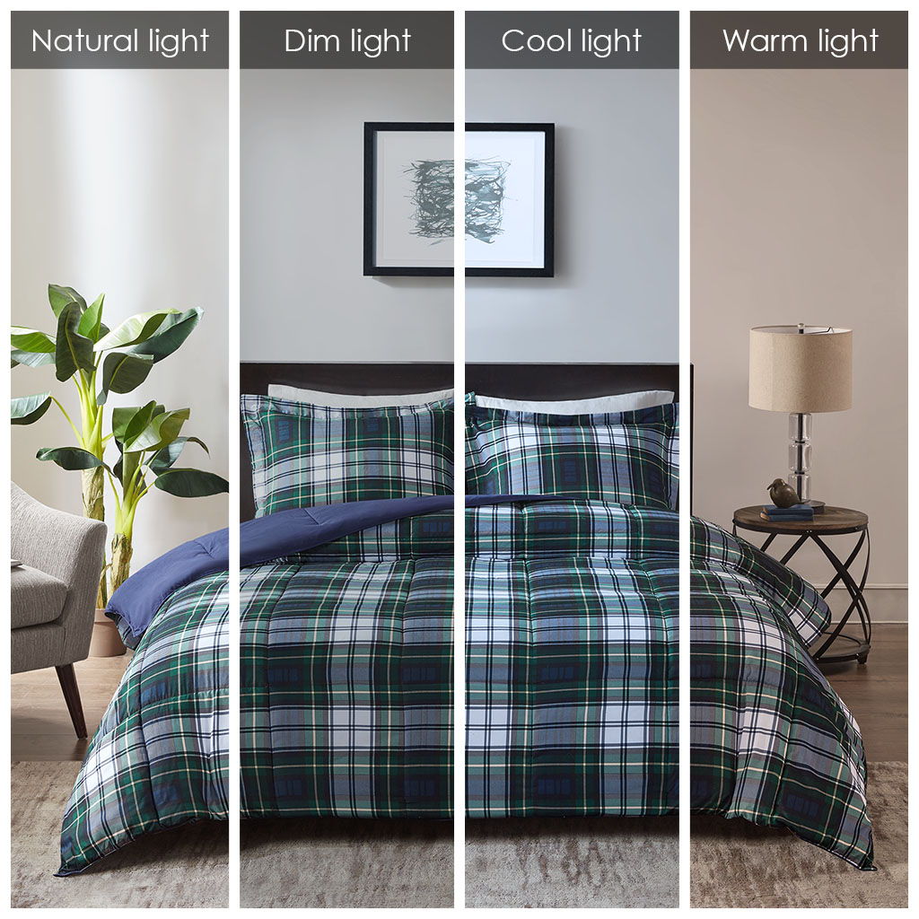 Parkston - Twin 3M Scotchgard Down Alternative All Season Comforter Set - Navy