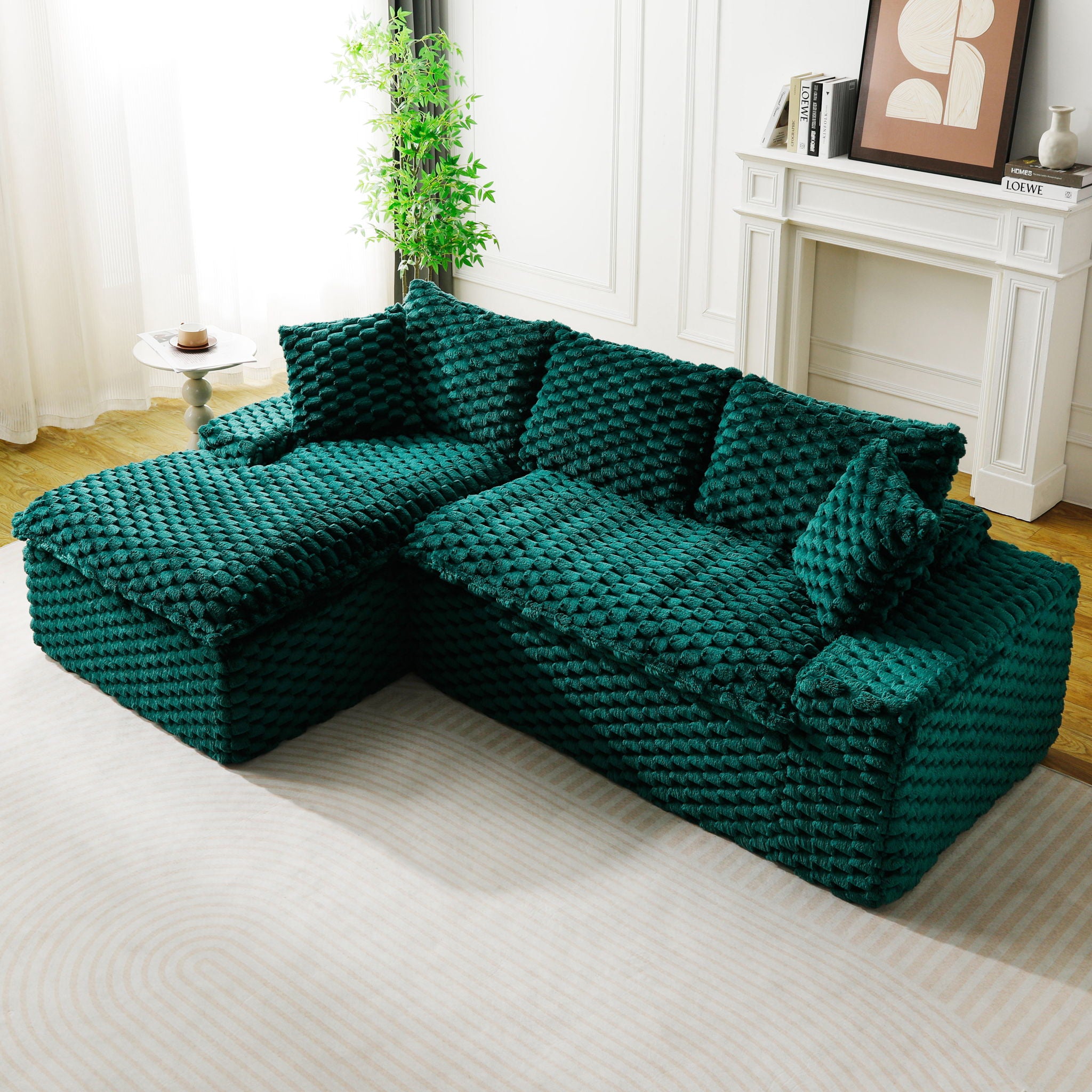 Modular Sofa, Convertible Twin Seat With Chaise Lounge