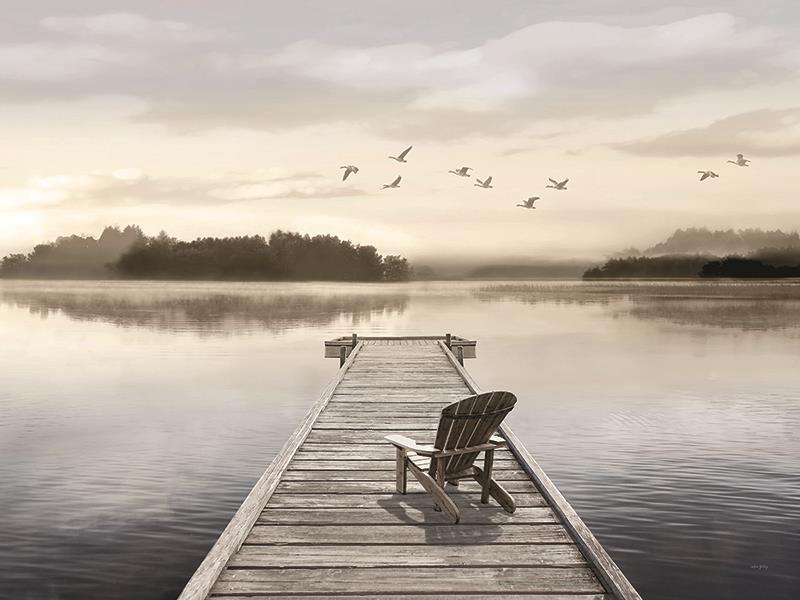 Peaceful Lake Day By Amber Sterling (Framed Small) - Gray