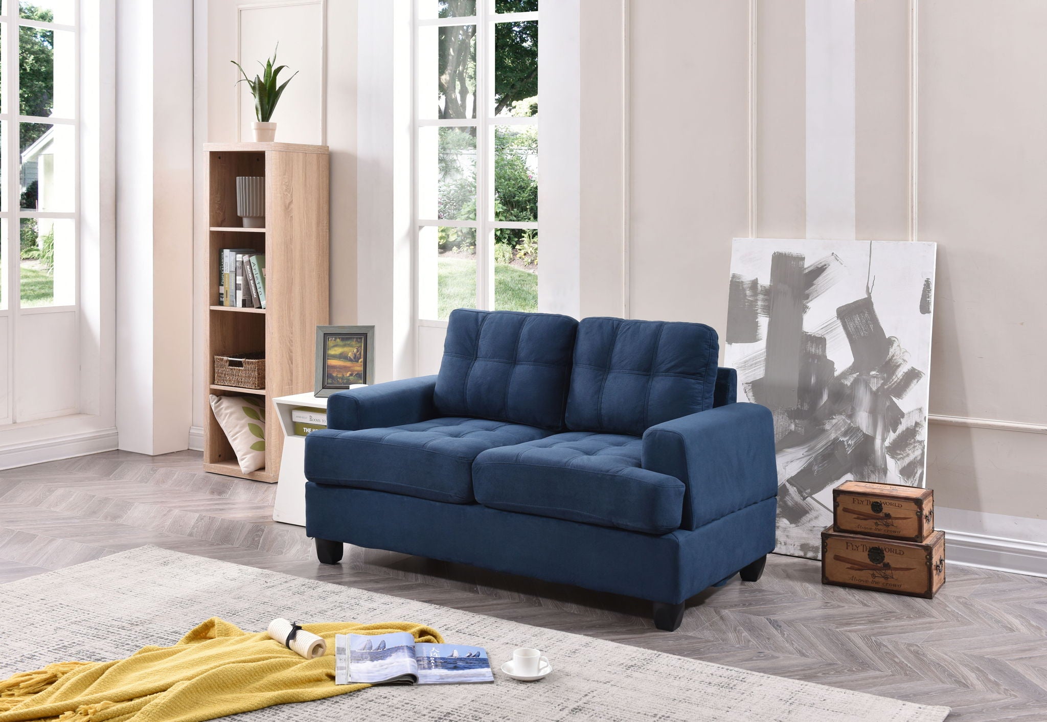 Stylish Transitional Loveseat For Two