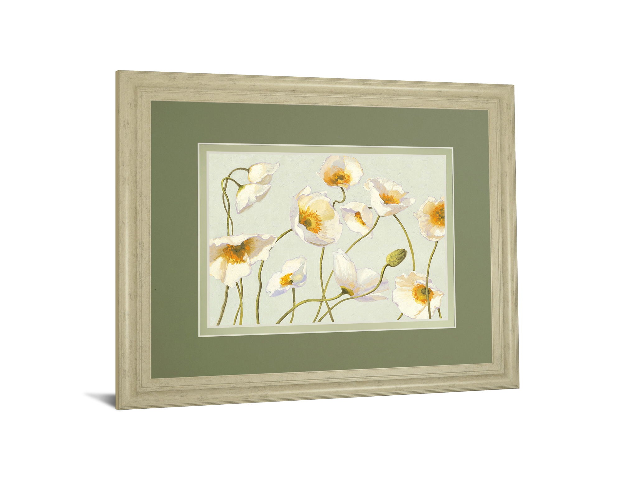 Bright Poppies By Novak - Framed Print Wall Art - Beige