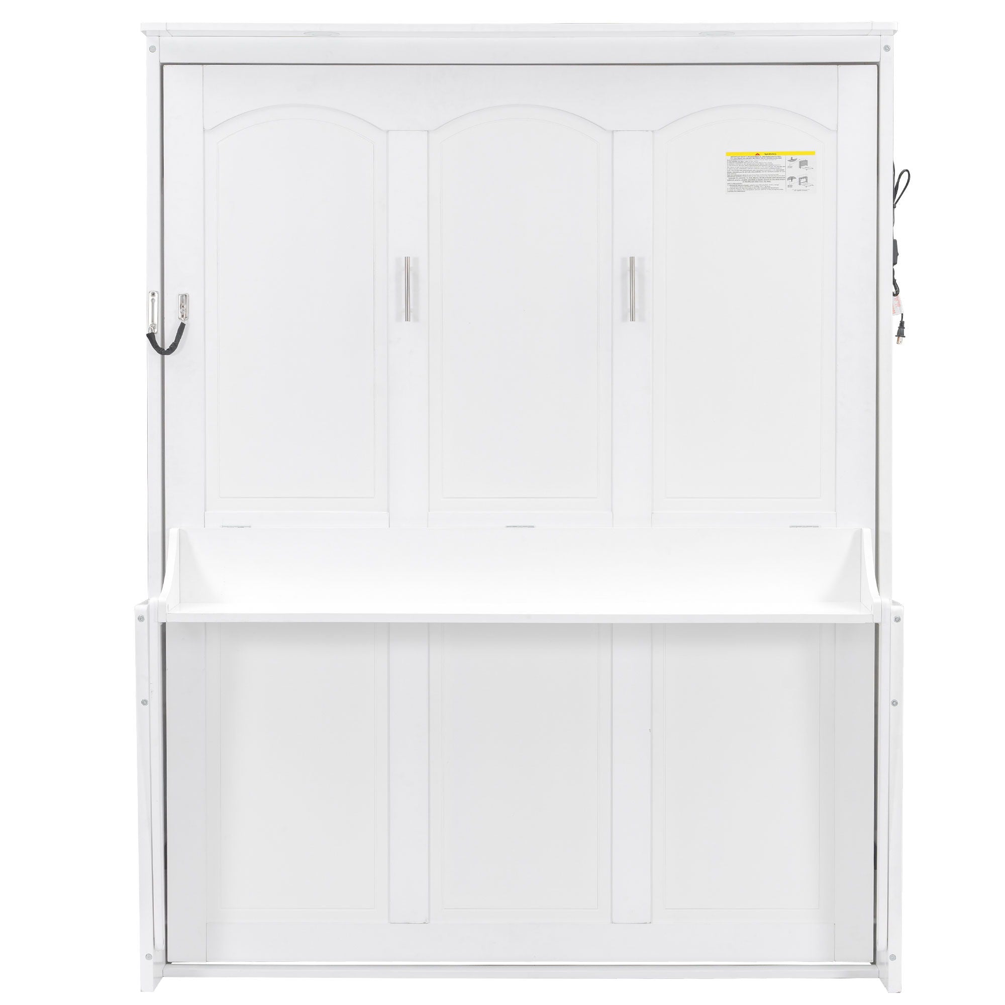 Murphy Bed With Desk, LED Lights & USB Charging Station