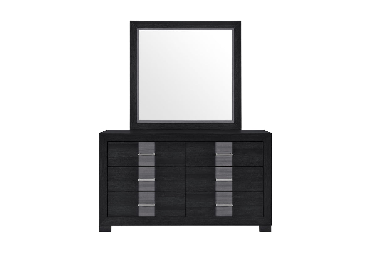 Optimus - 4 Piece Bedroom Set (Full Bed, Dresser, Mirror, Nightstand) - Black