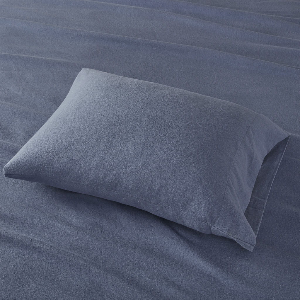 Cozy Flannel - King Sheet Set - Blue Solid