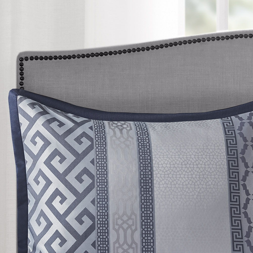 Bennett - Queen 7 Piece Comforter Set - Navy
