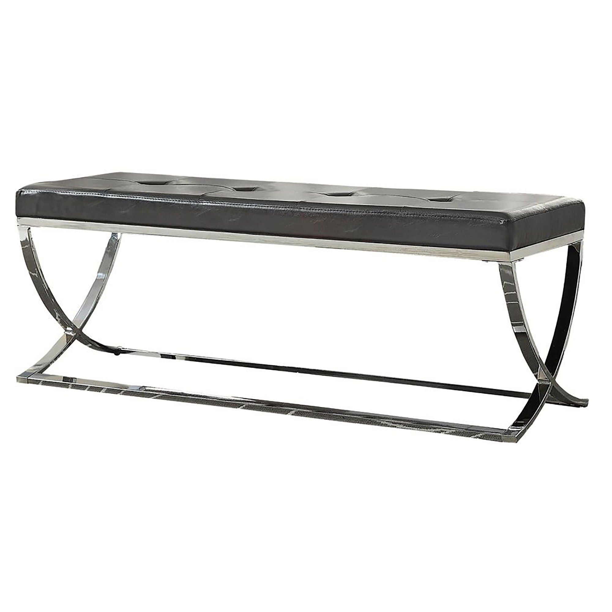 Curve Leg Bench With Upholstery - Black