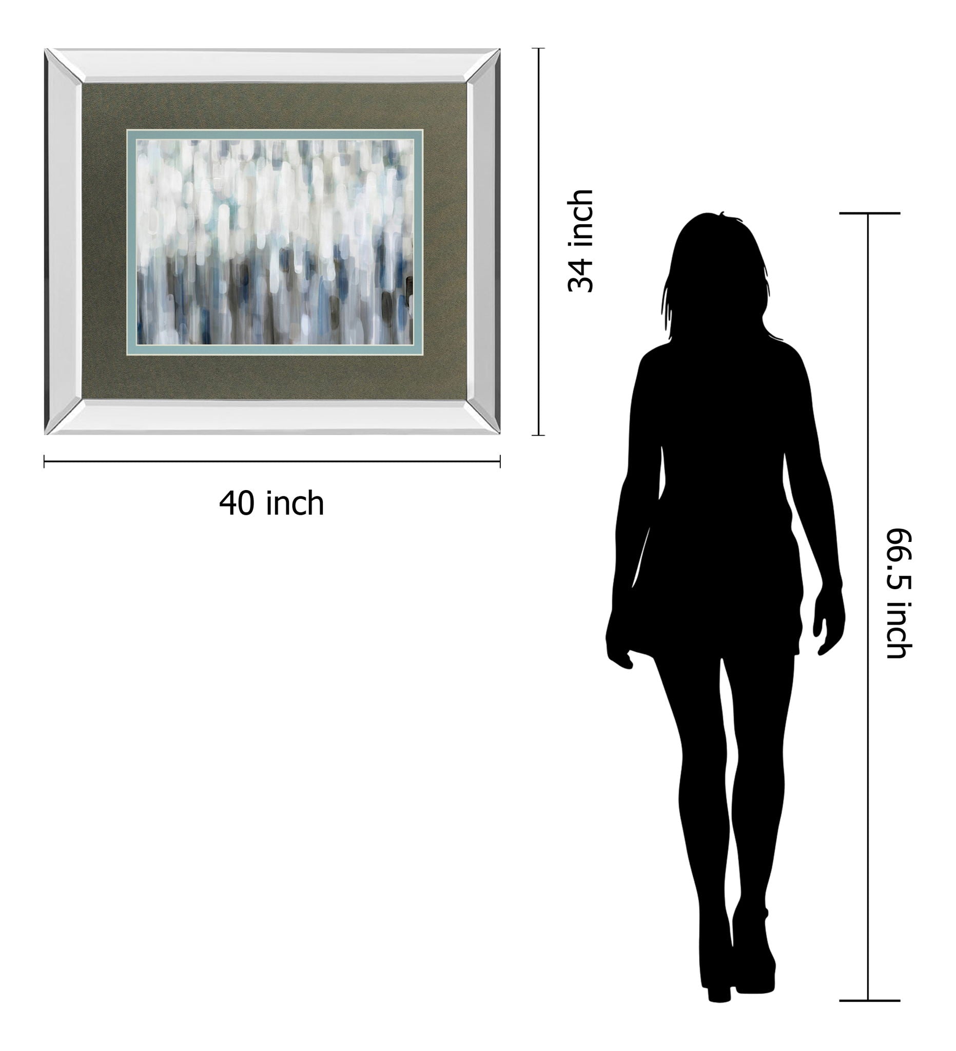 Silver Rain By Karen Lorena Parker - Mirror Framed Print Wall Art - Dark Gray