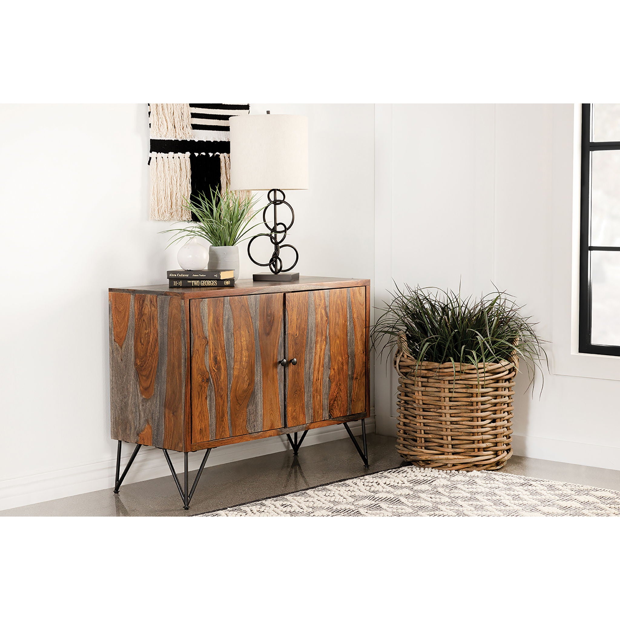 Komomo - 1 Adjustable Shelf Accent Cabinet - Gray