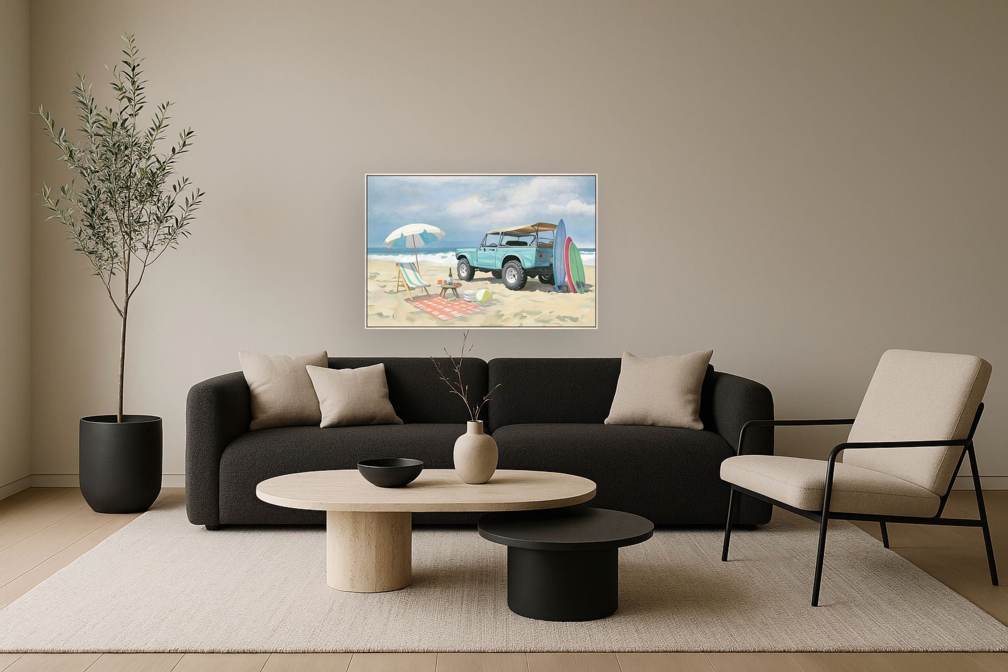 Seaside Retreat - 32" x 48" Framed Wall Art - Blue
