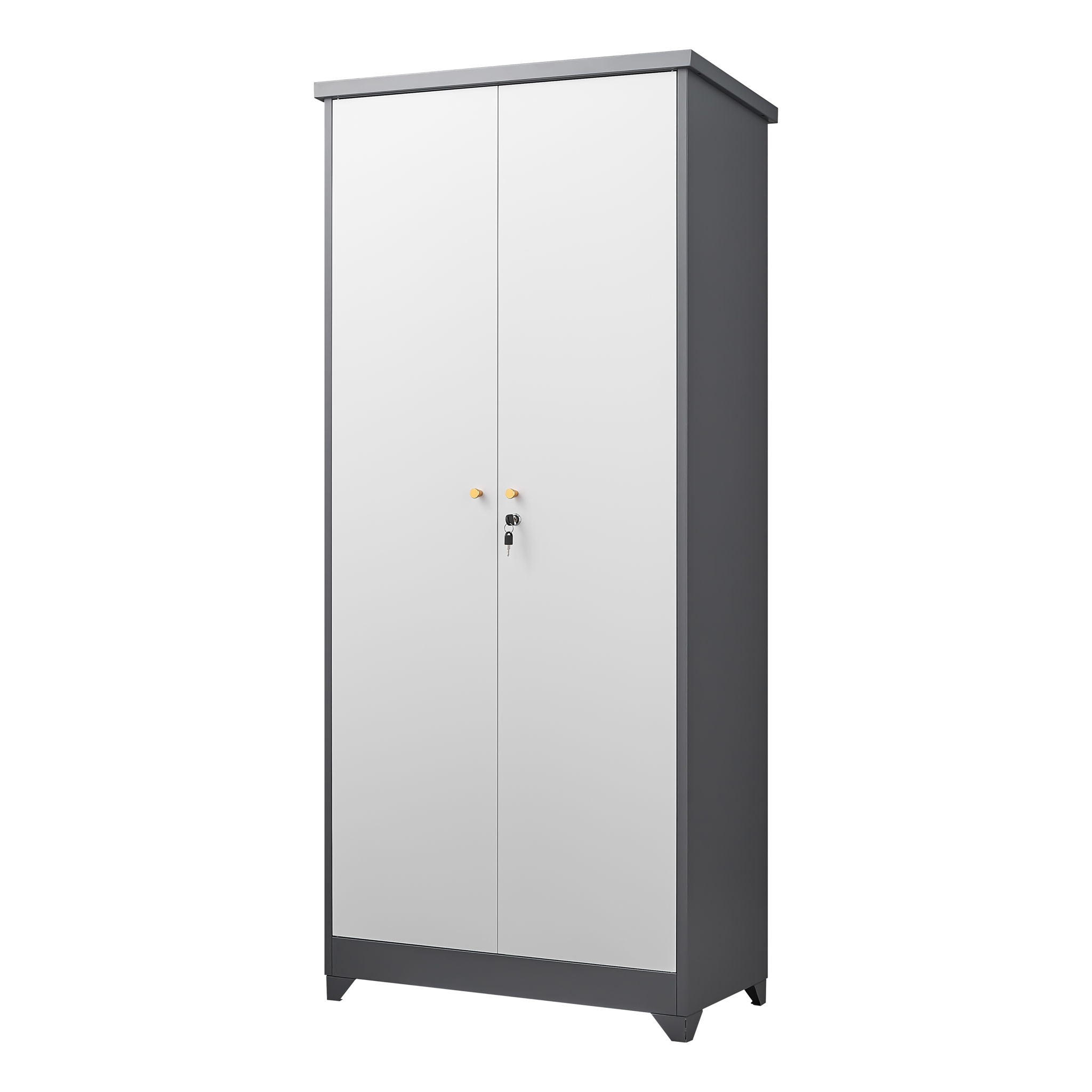 Outdoor Cabinet, Large Capacity Storage Vertical Tall Design With Shelves And Secure Lock