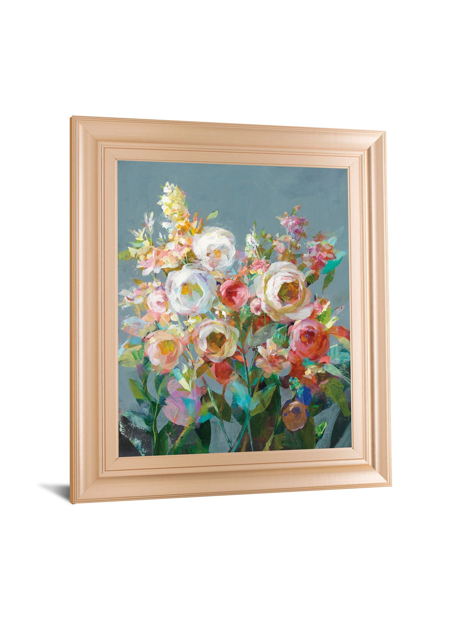 Joy Of The Garden I By Danhui Nai - Framed Print Wall Art - Light Blue