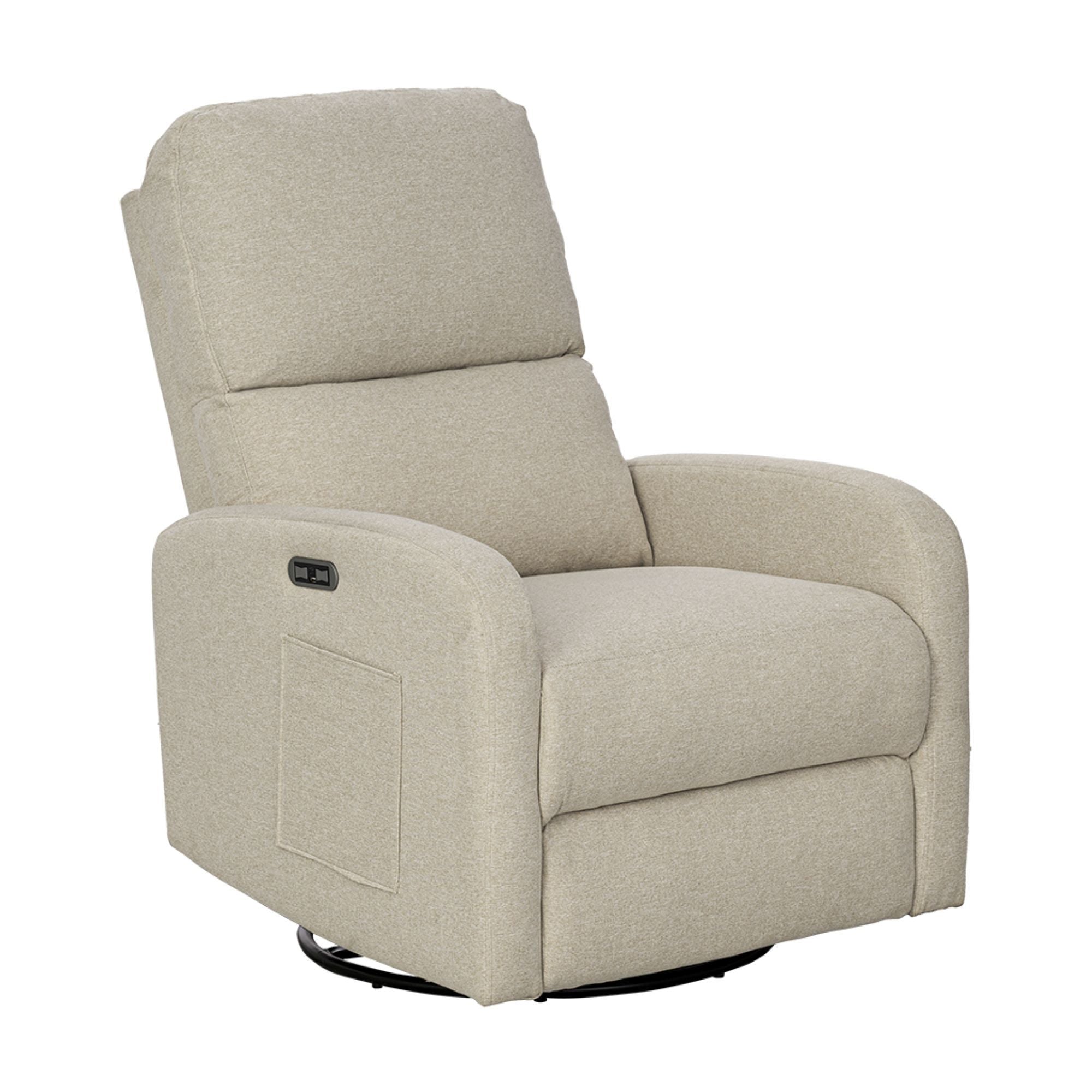 Dakota - Power Recliner 3-In-1 With Swivel, Glider, USB Ports - Beige