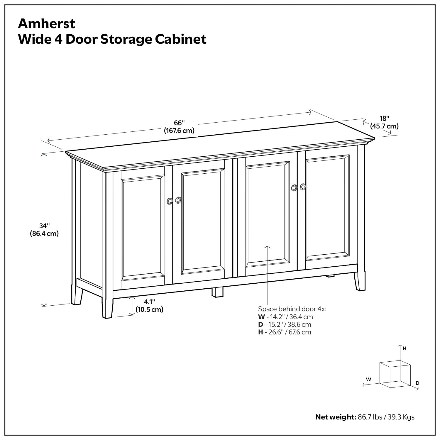 Amherst - 4 Door Storage Cabinet