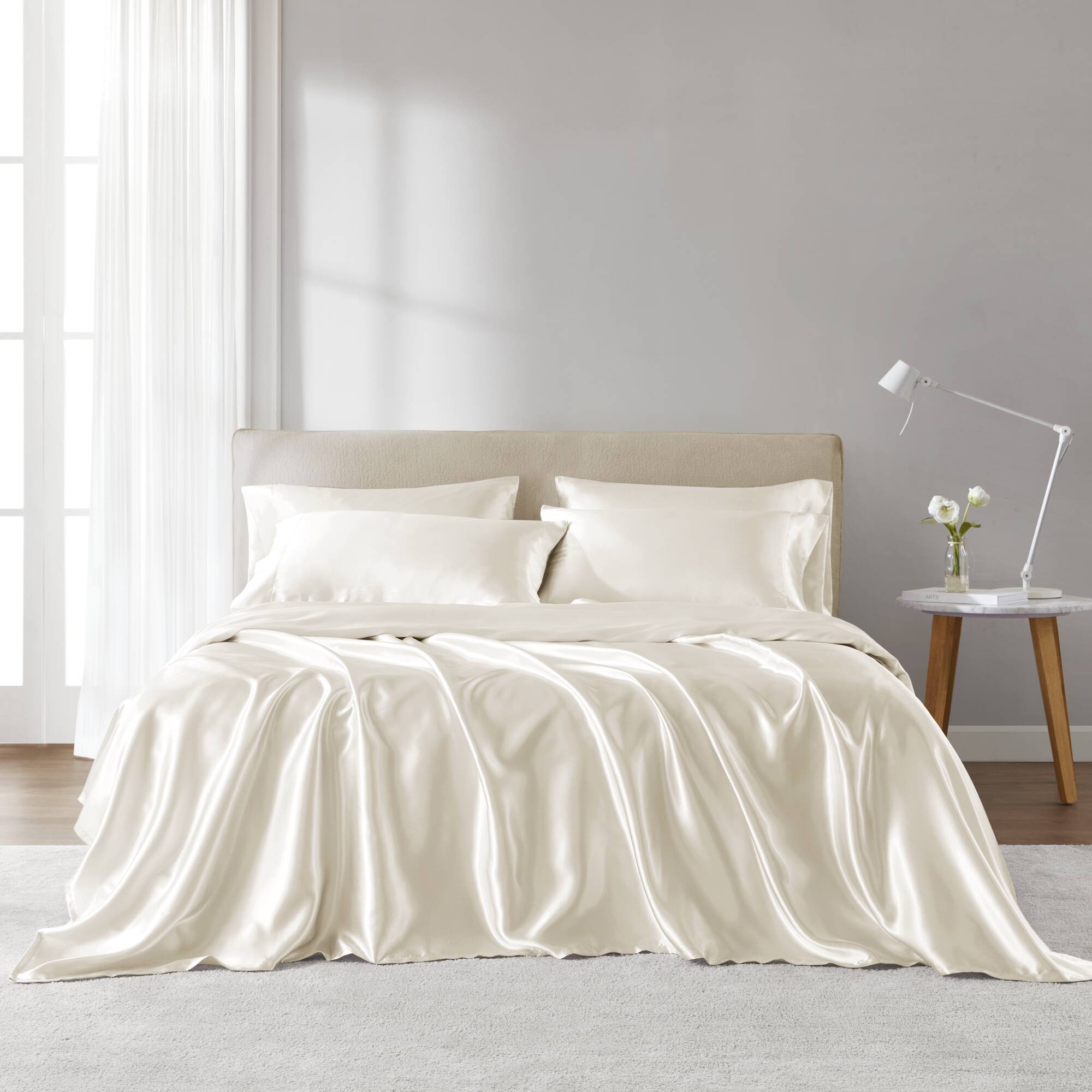 Satin - King Wrinkle Free Luxurious (Set of 6) - Ivory