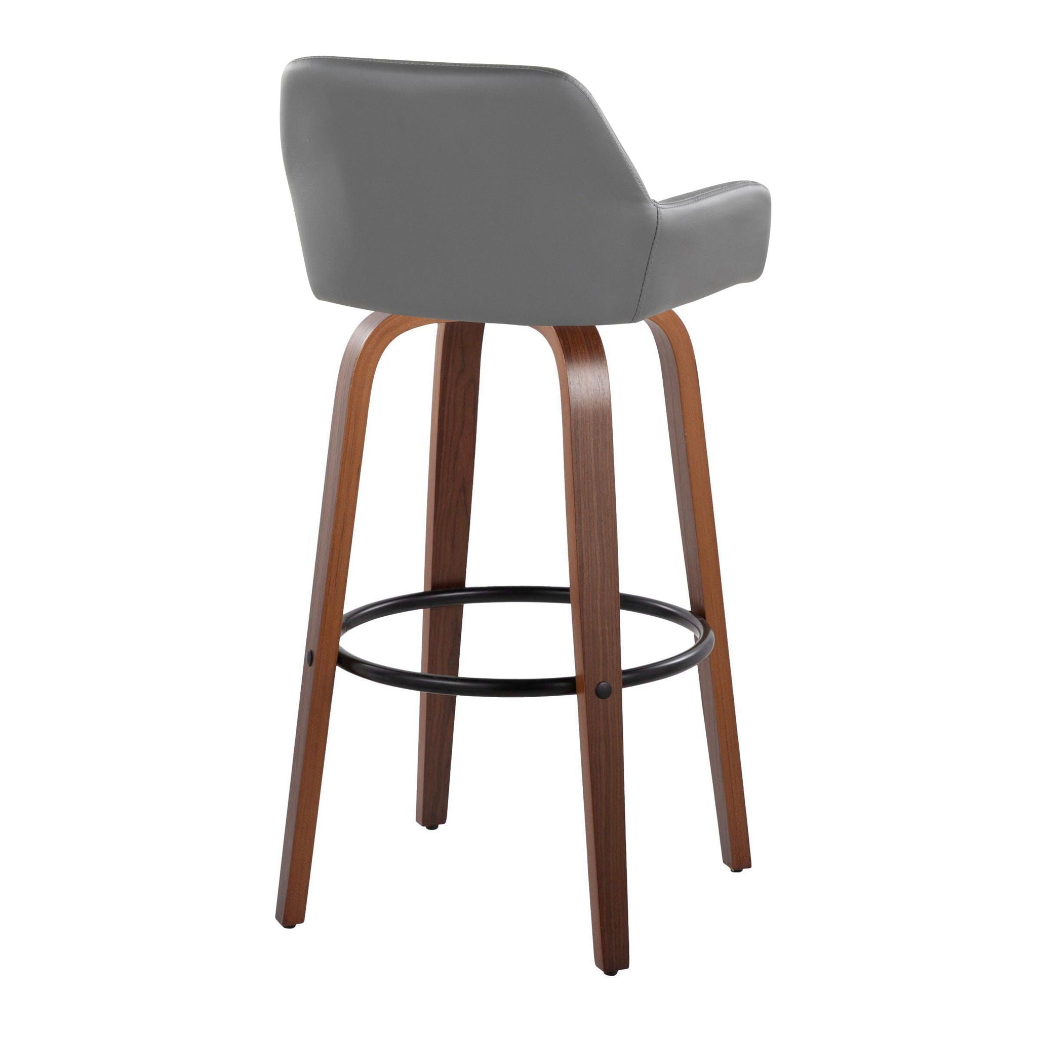 Daniella - Contemporary Fixed Height, Barstool & Swivel And Round Footrest (Set of 2)
