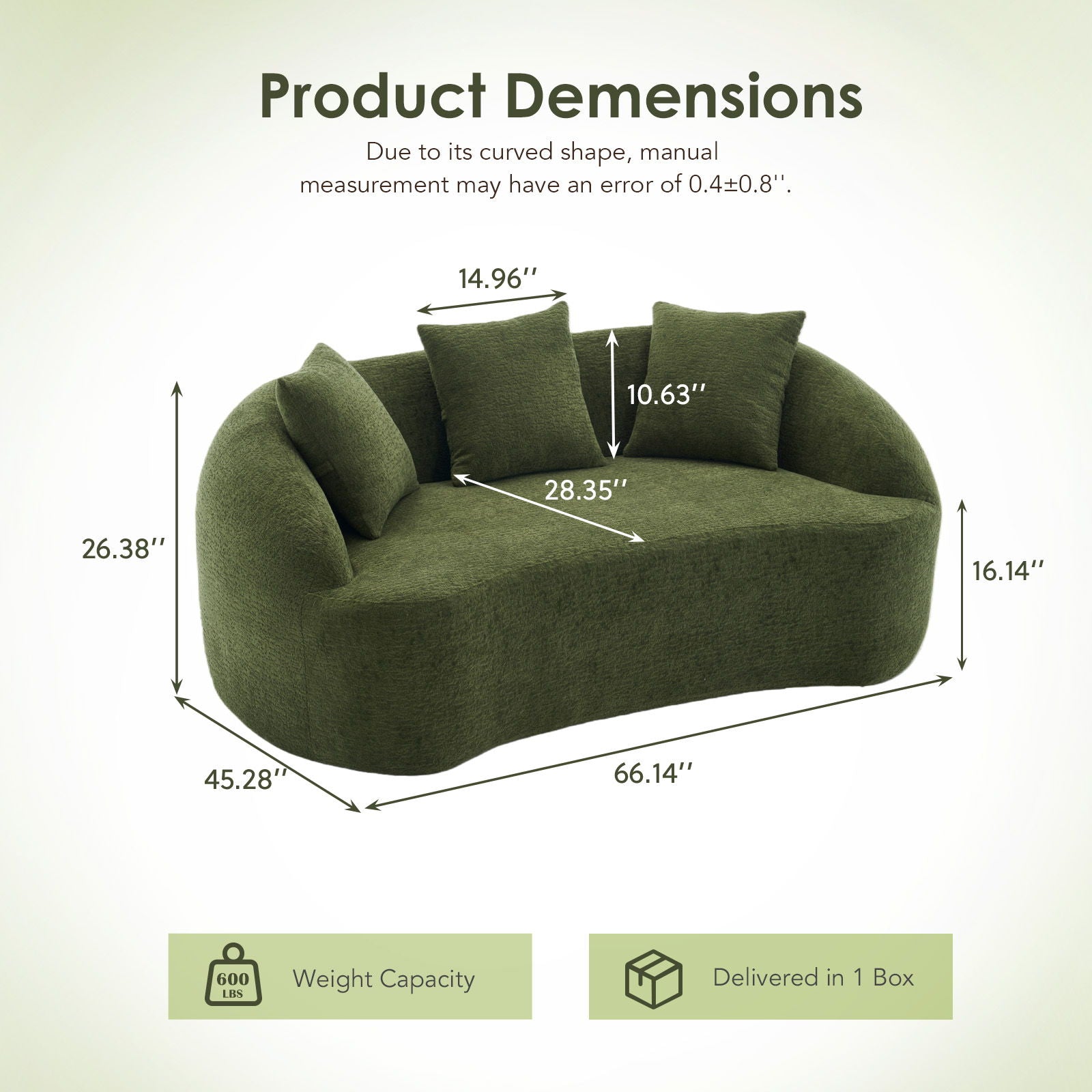 Loveseat Sofa, Compact Design For Small Spaces