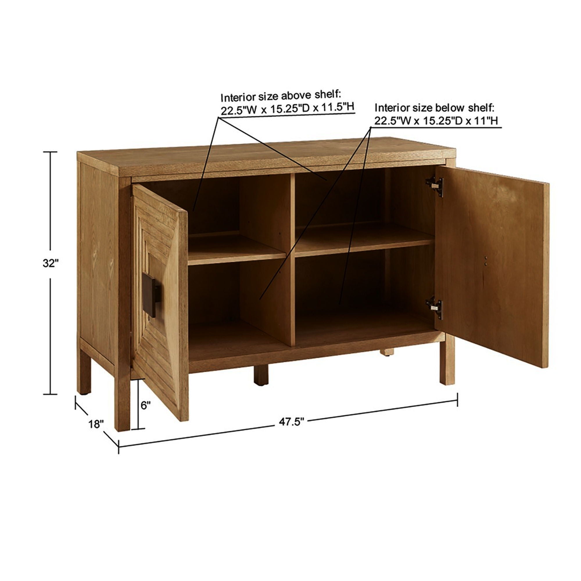 Accent Cabinet With Adjustable Shelves - Natural Elm