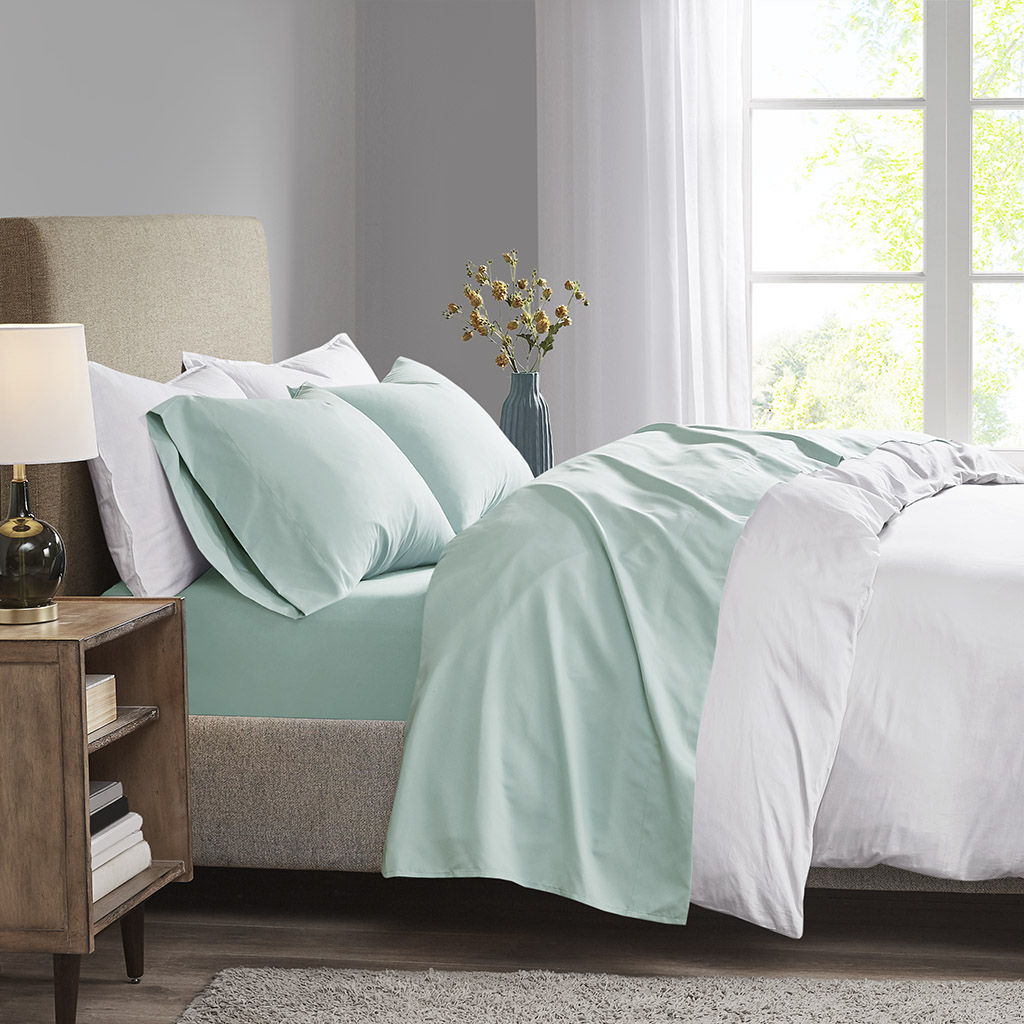 3M Microcell - Twin Luxurious Brushed Microfiber Deep Pocket Sheet Set - Seafoam