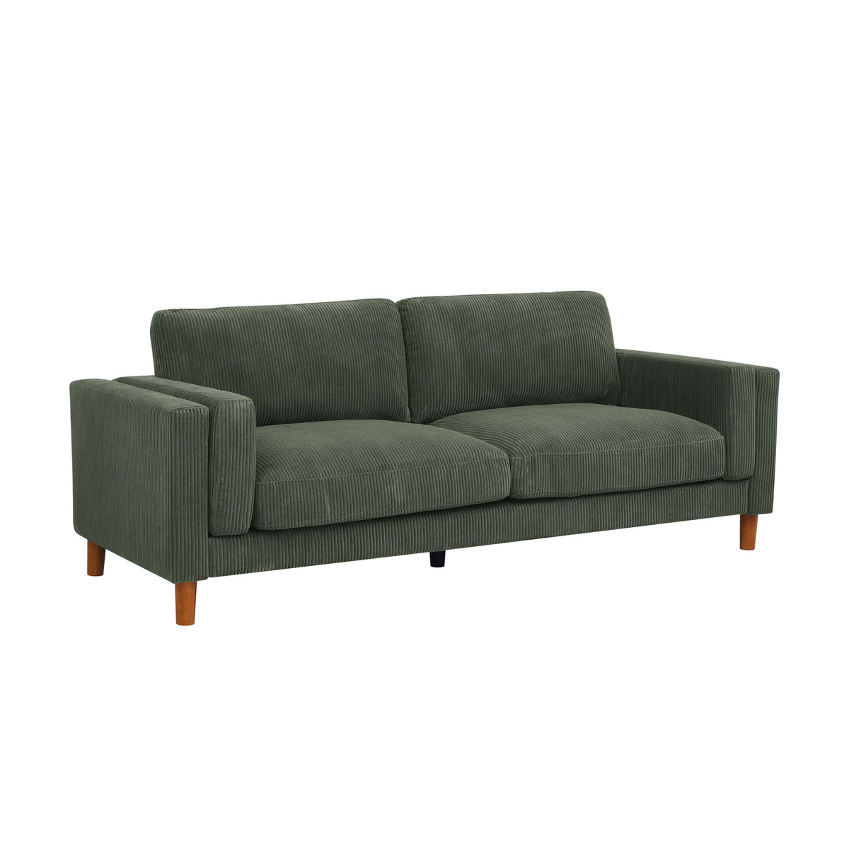 Upholstered Square Arm Sofa - Dark Green