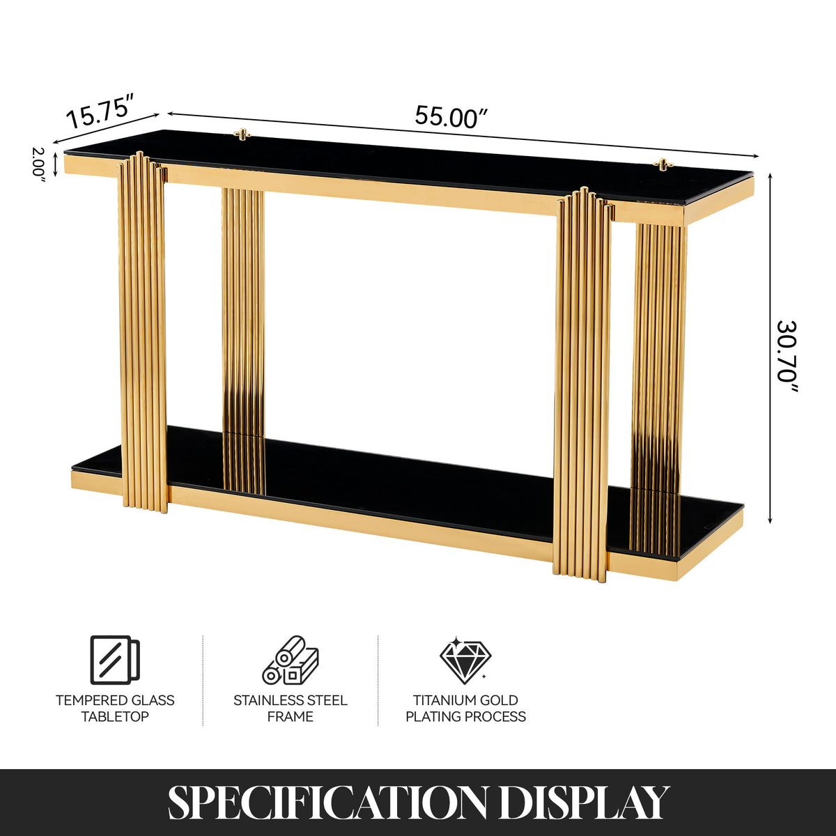 Console Table With Double Tier Storage