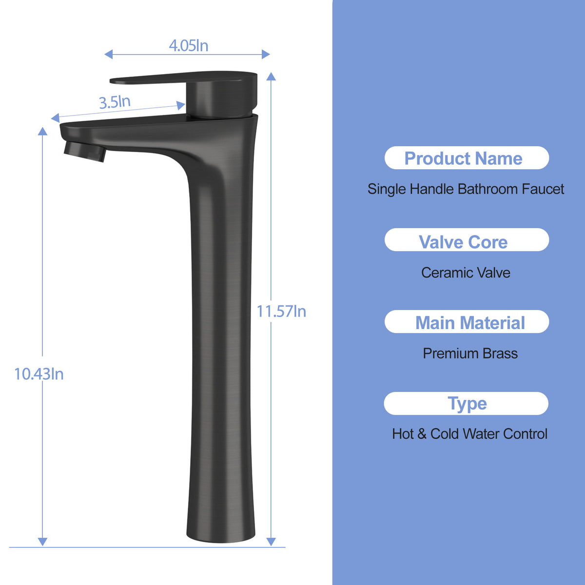 Single Handle Vessel Sink Faucet