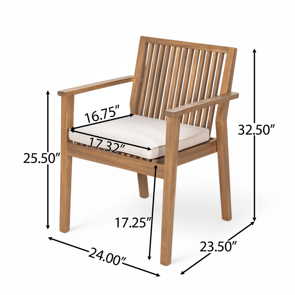 Patio Dining Chair, Comfortable Waterproof Seating (Set of 2)