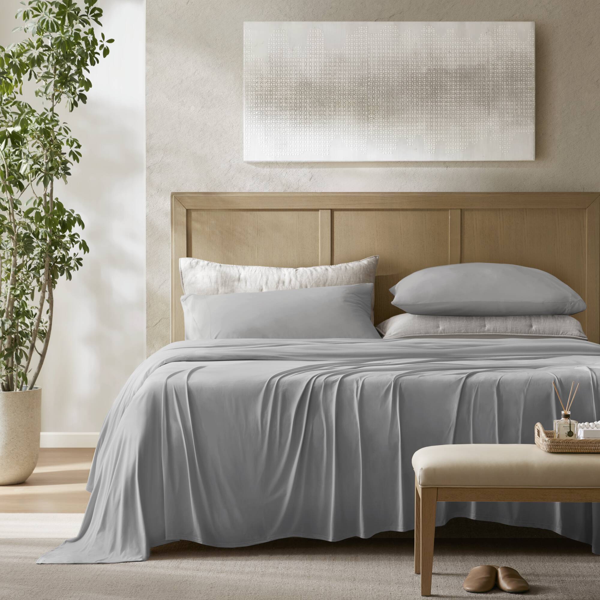 King Stretch Jersey Sheet Set - Gray