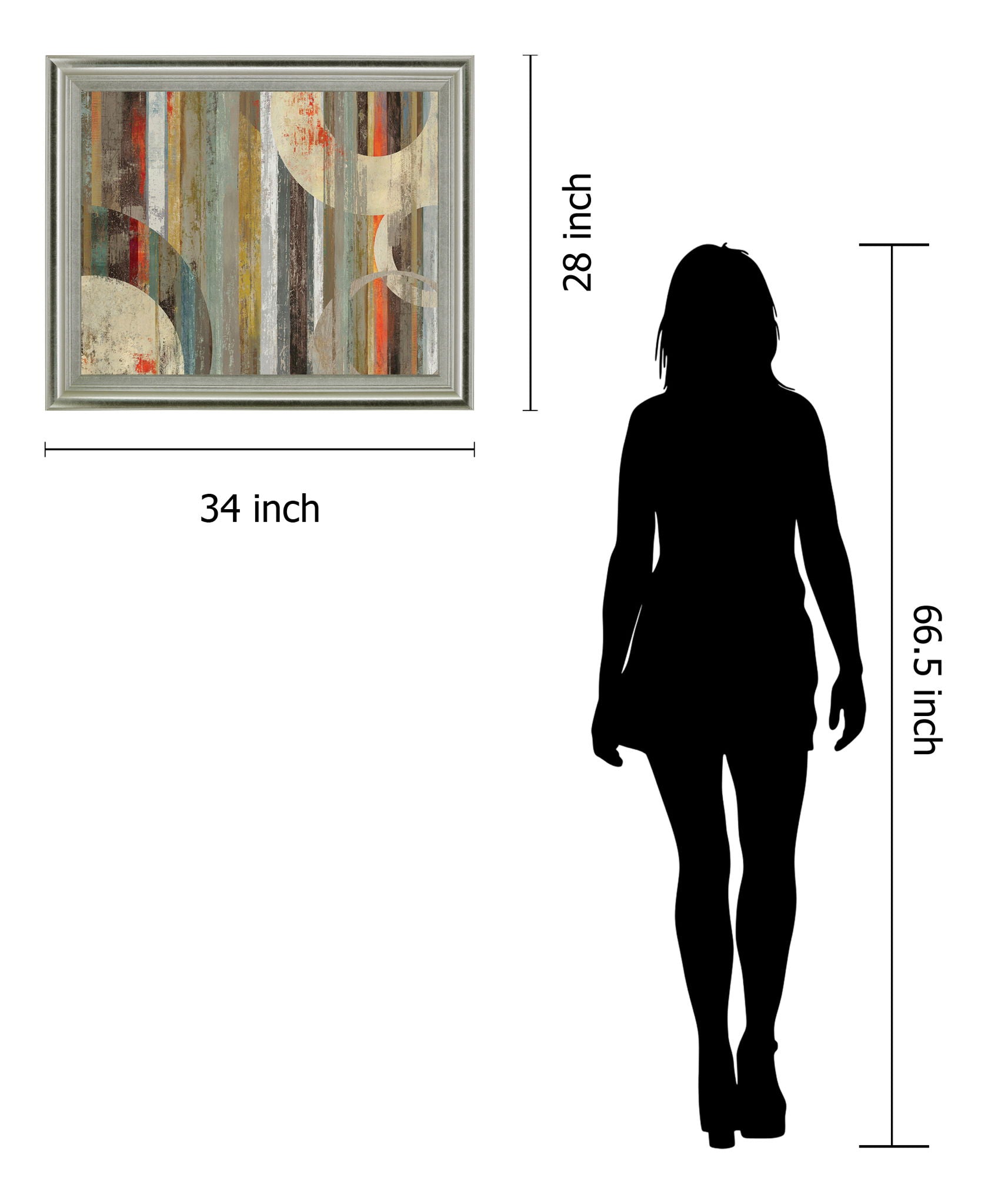 Retro Zenith - 28" x 34" Framed Wall Art - Light Brown