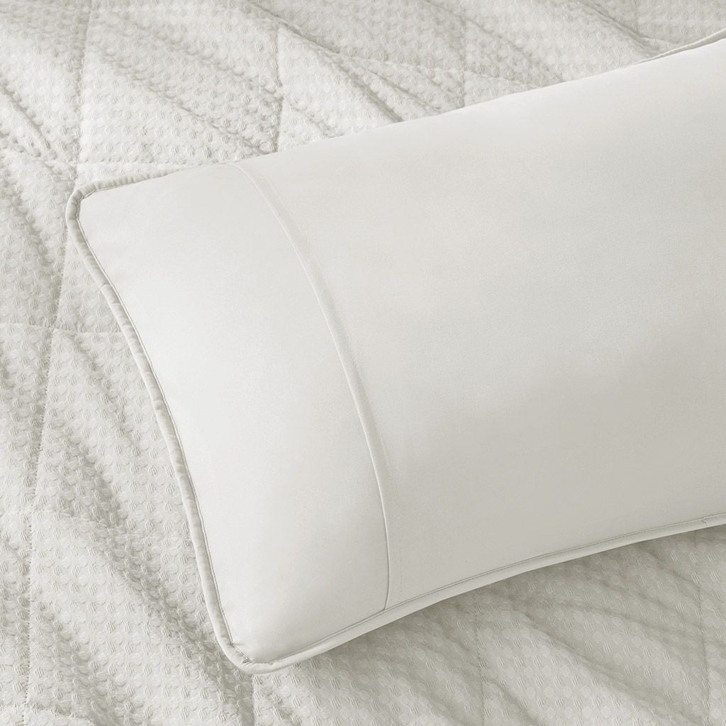 Mina - Twin/Twin Long Waffle Weave Textured Quilt Set - White