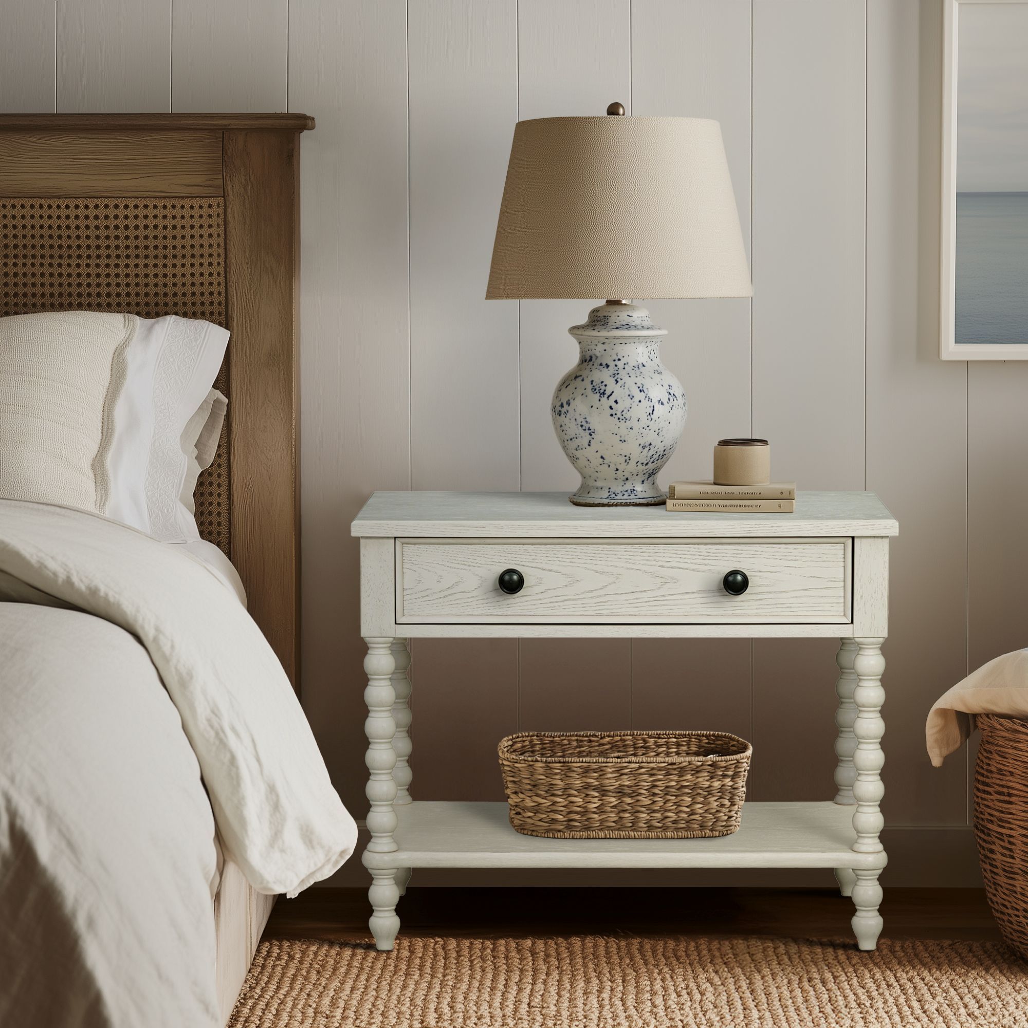 Beckett - Large Nightstand - Antique Cream